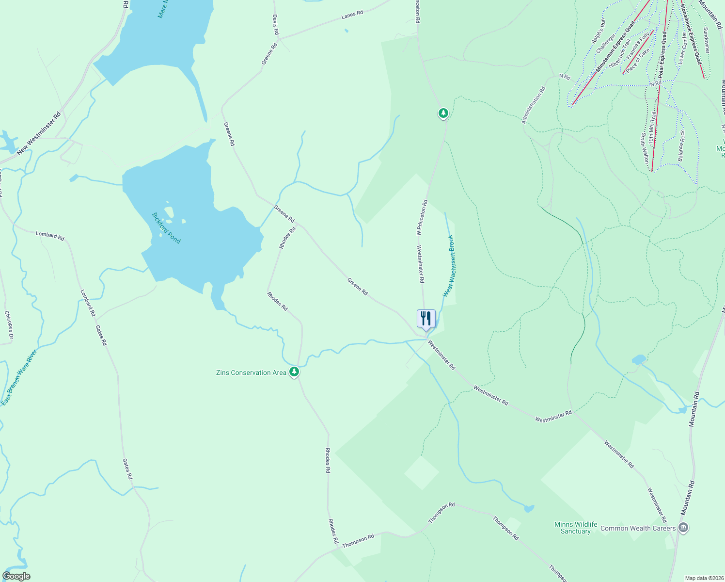 map of restaurants, bars, coffee shops, grocery stores, and more near 42 Greene Road in Princeton