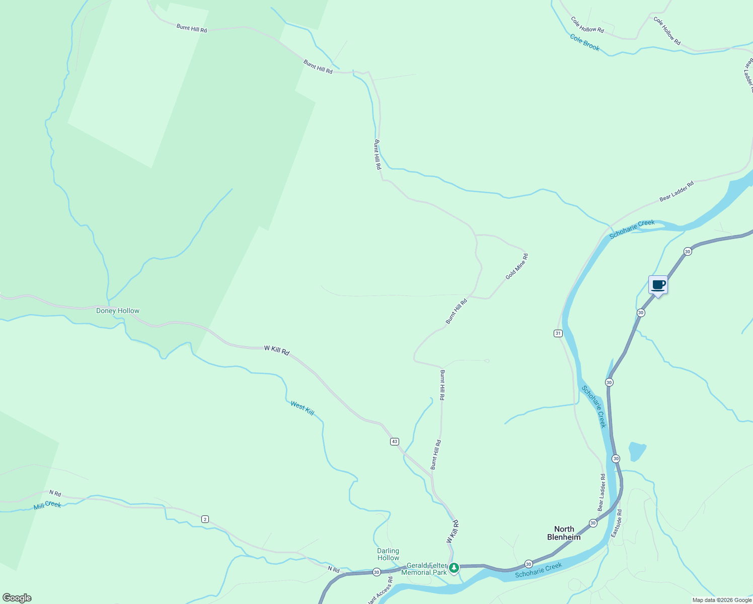 map of restaurants, bars, coffee shops, grocery stores, and more near 177 Silver Mine Road in North Blenheim