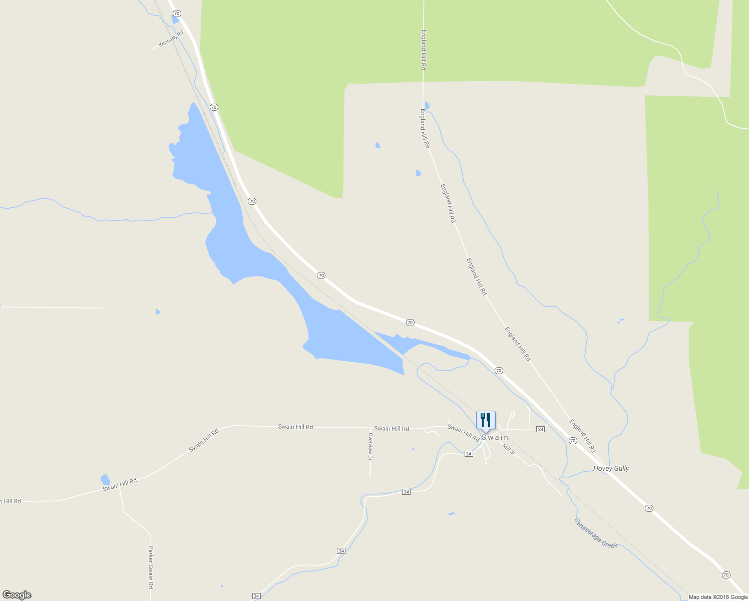 map of restaurants, bars, coffee shops, grocery stores, and more near 11244 New York 70 in Swain