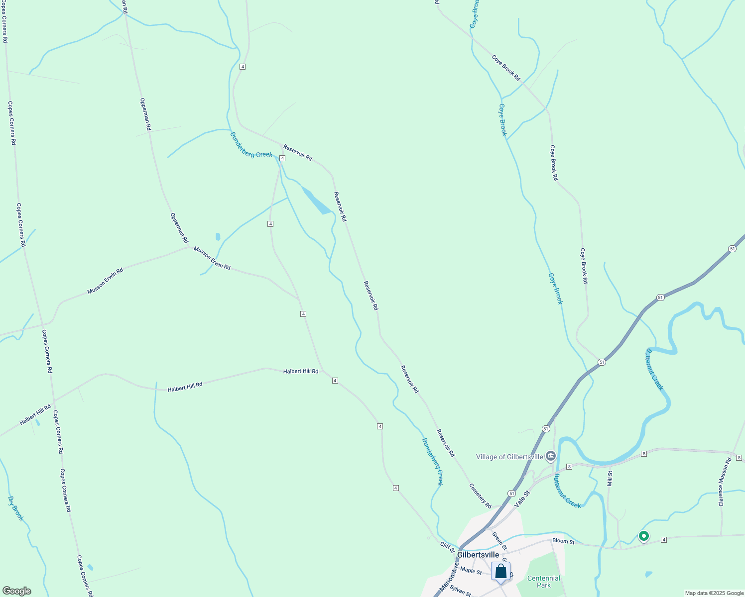 map of restaurants, bars, coffee shops, grocery stores, and more near Reservoir Road in Gilbertsville