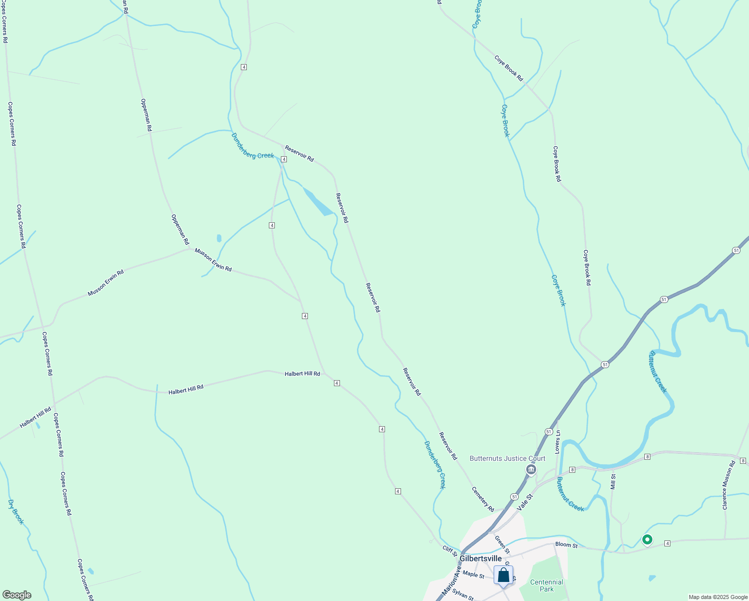 map of restaurants, bars, coffee shops, grocery stores, and more near Reservoir Road in Gilbertsville