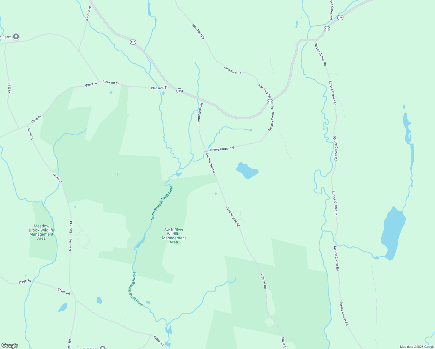 map of restaurants, bars, coffee shops, grocery stores, and more near 311 Cummington Road in Ashfield