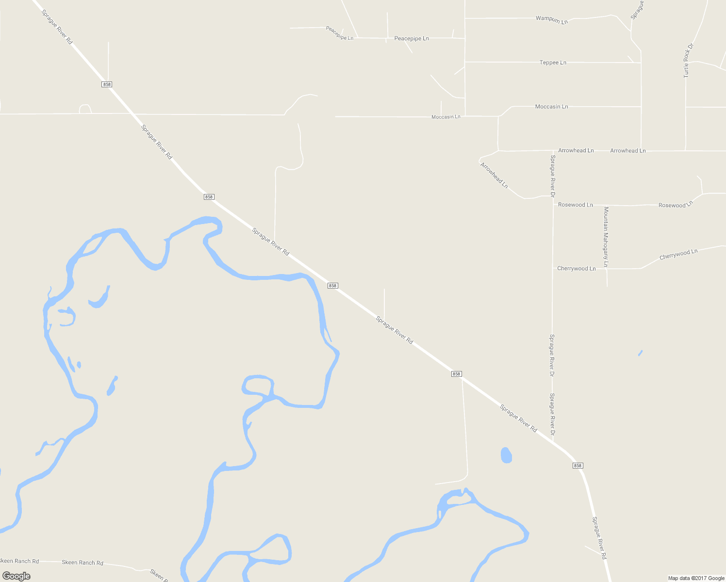 map of restaurants, bars, coffee shops, grocery stores, and more near 21125 Sprague River Road in Chiloquin