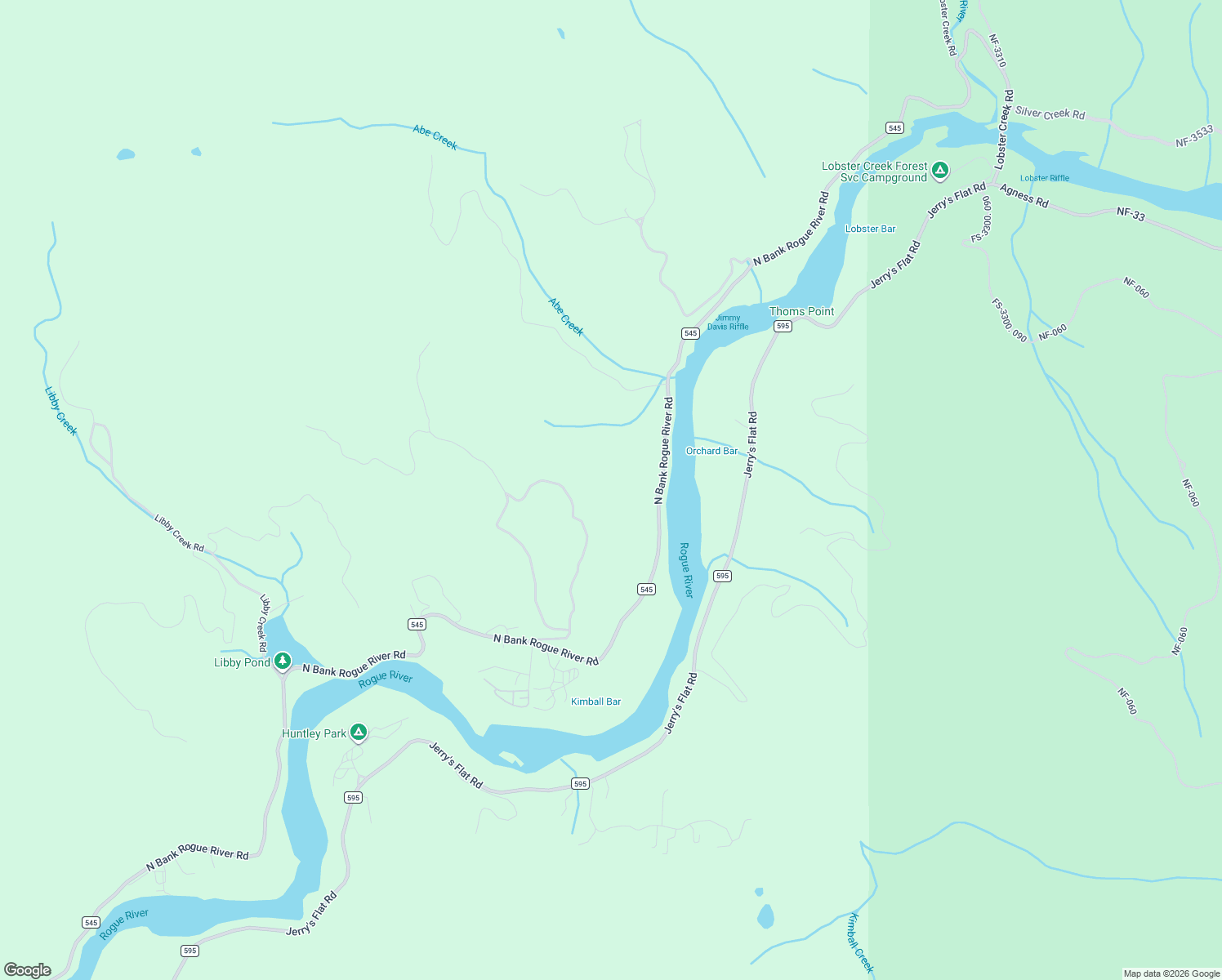 map of restaurants, bars, coffee shops, grocery stores, and more near 97137 North Bank Rogue River Road in Gold Beach