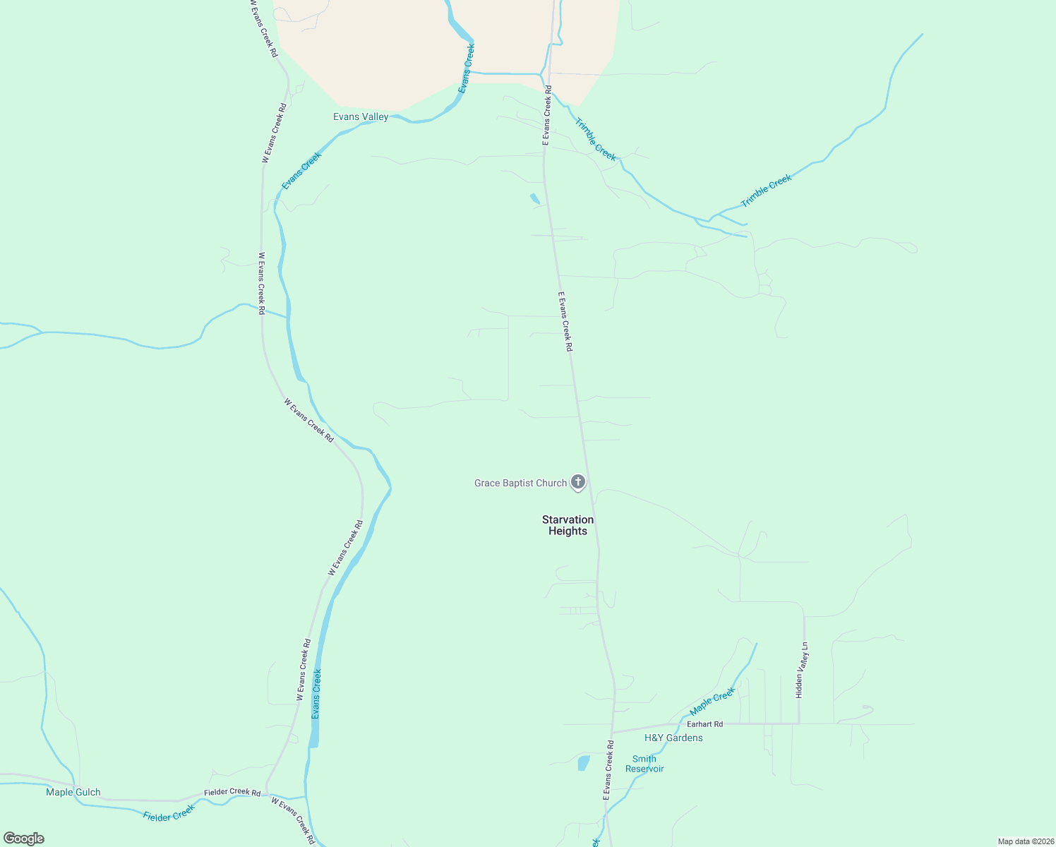 map of restaurants, bars, coffee shops, grocery stores, and more near 4515 East Evans Creek Road in Rogue River