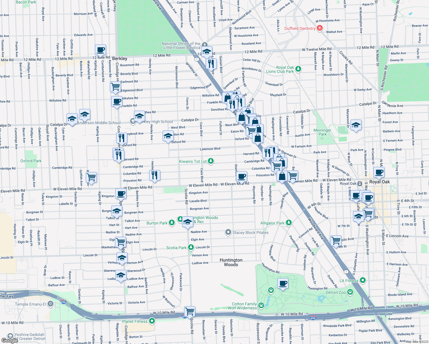 1353 Columbia Road, Berkley MI Walk Score
