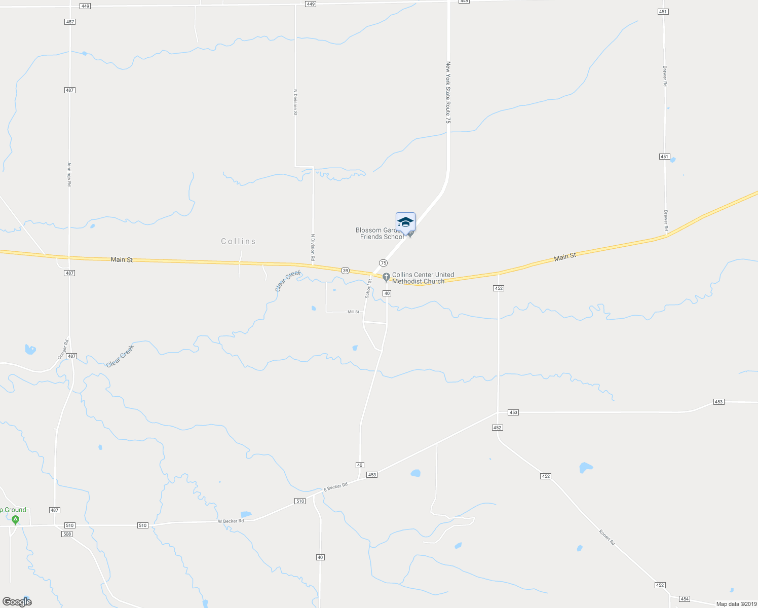 map of restaurants, bars, coffee shops, grocery stores, and more near 14214 Collins Center Zoar Rd in Collins