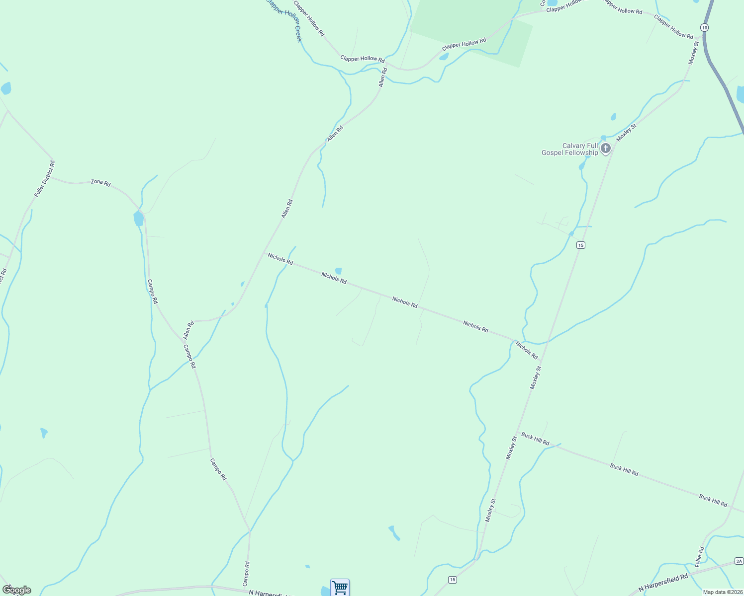 map of restaurants, bars, coffee shops, grocery stores, and more near 204 Nichols Road in Jefferson