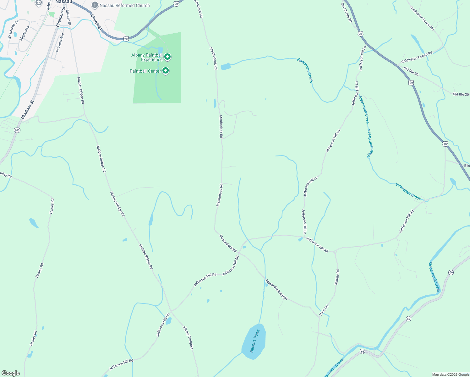 map of restaurants, bars, coffee shops, grocery stores, and more near 358 Mashodack Road in Nassau