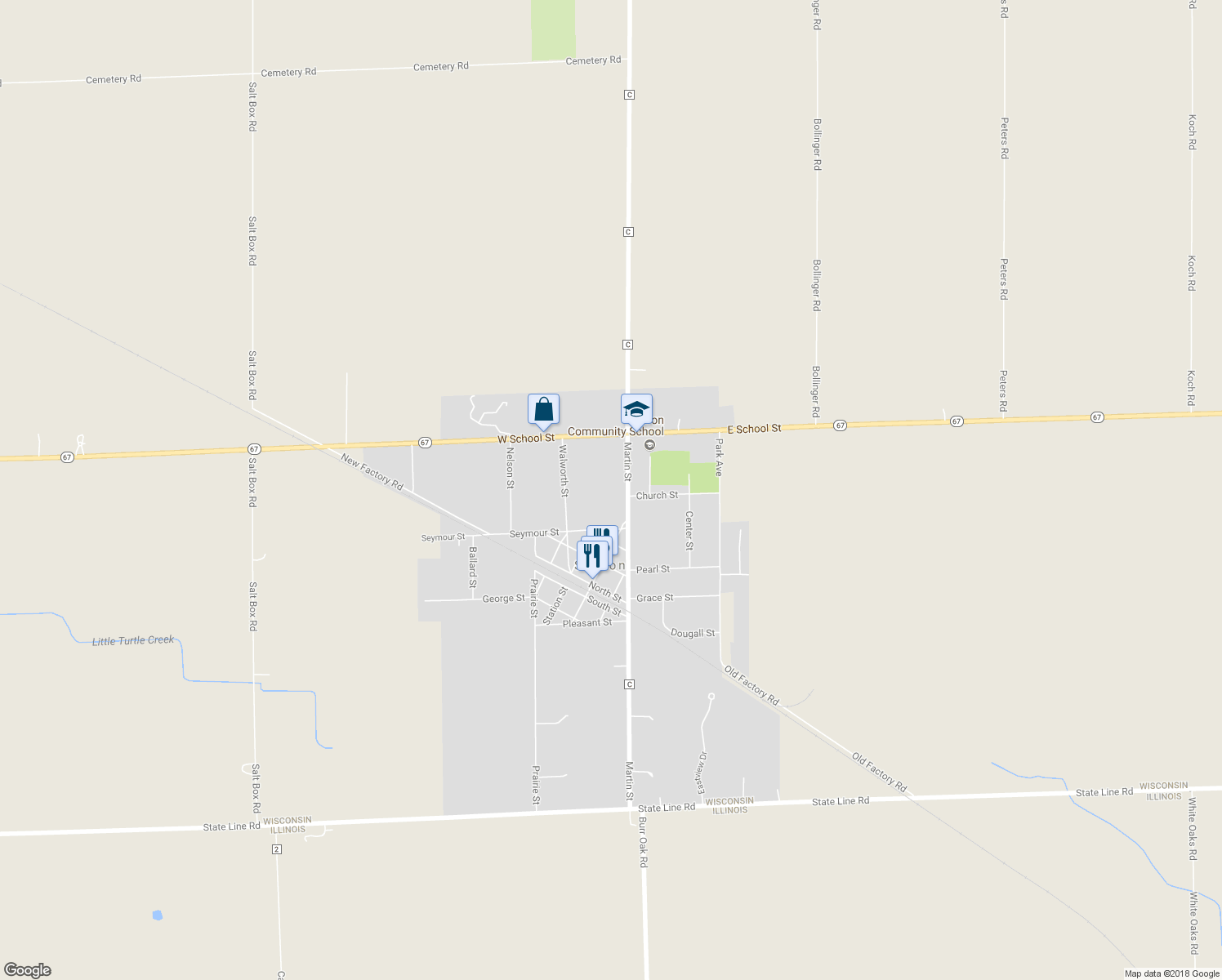 map of restaurants, bars, coffee shops, grocery stores, and more near 231 Martin Street in Sharon