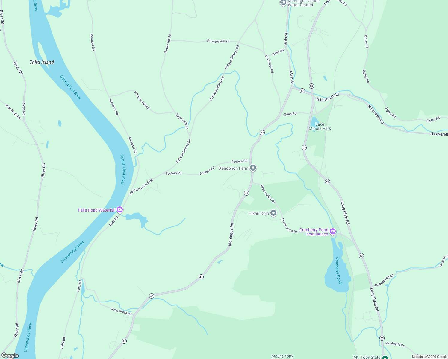 map of restaurants, bars, coffee shops, grocery stores, and more near 29-37 Fosters Road in Montague