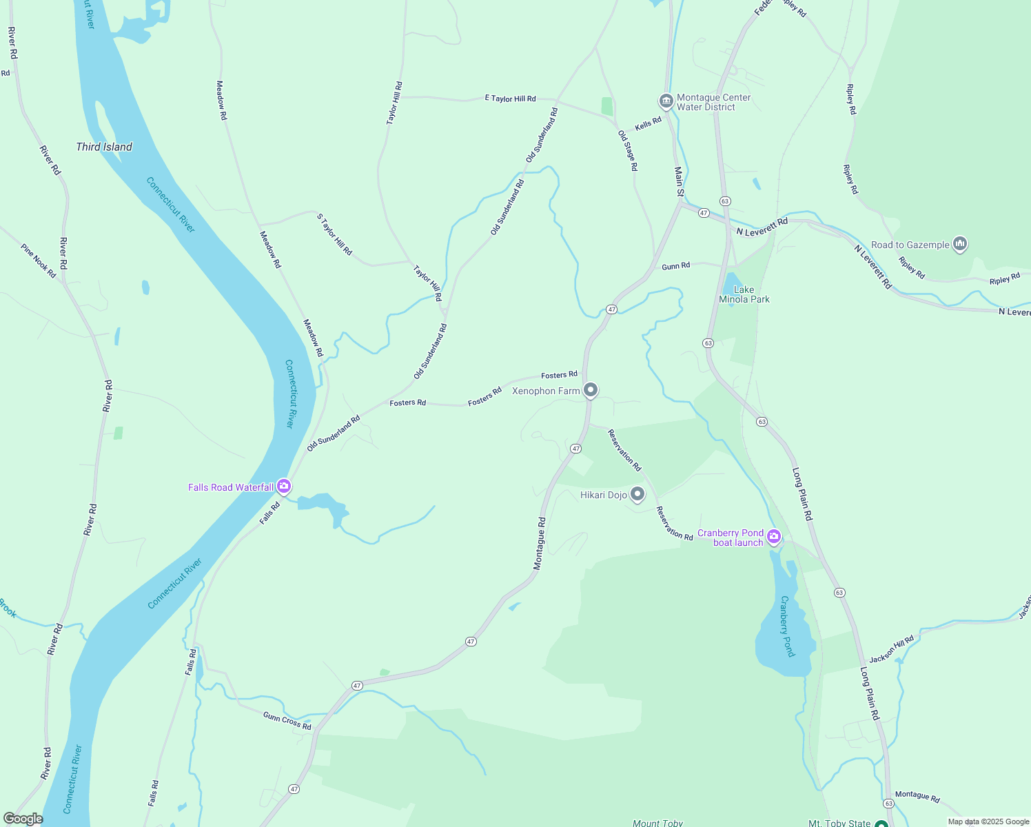 map of restaurants, bars, coffee shops, grocery stores, and more near 29-37 Fosters Road in Montague