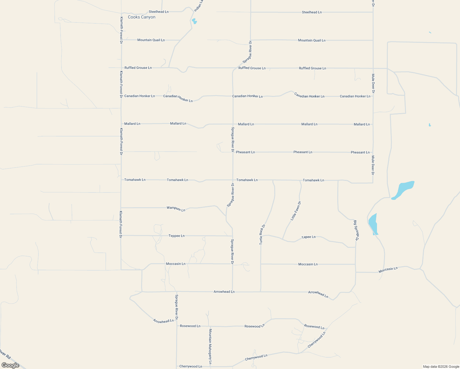 map of restaurants, bars, coffee shops, grocery stores, and more near Sprague River Drive in Chiloquin