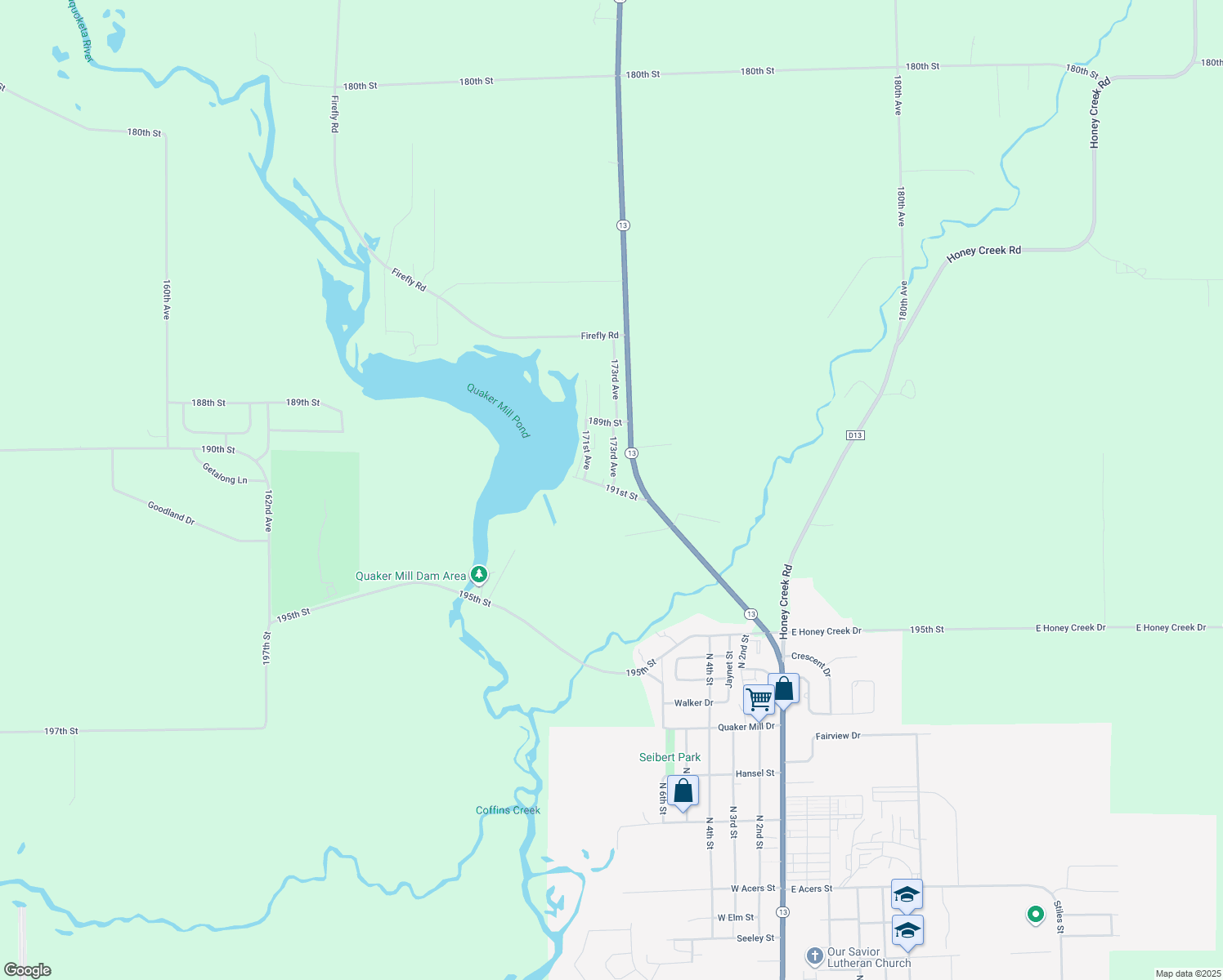 map of restaurants, bars, coffee shops, grocery stores, and more near 191st St in Manchester