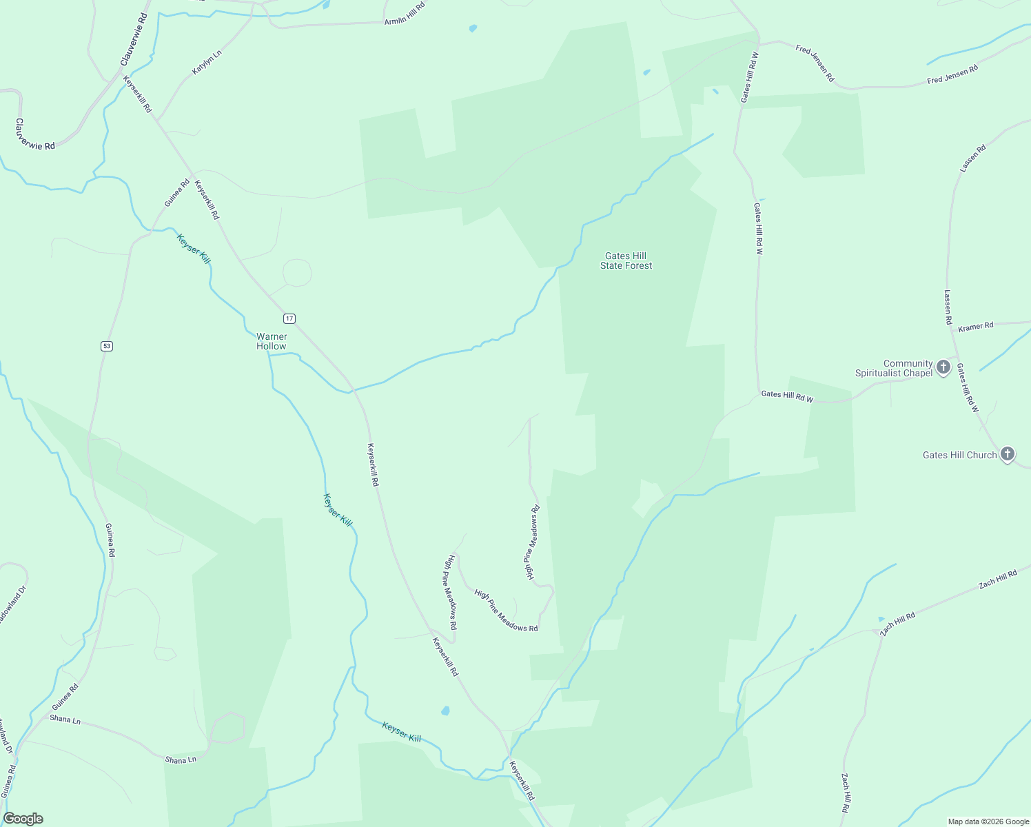 map of restaurants, bars, coffee shops, grocery stores, and more near 395 High Pine Meadows Road in Middleburgh