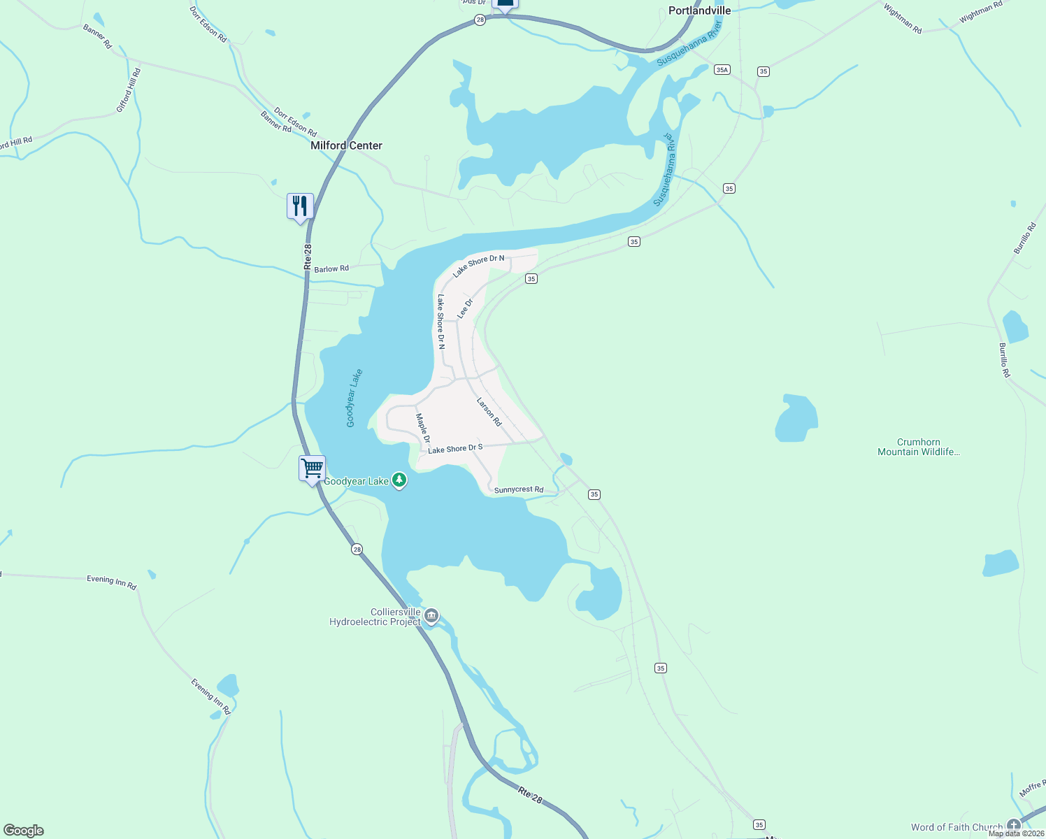 map of restaurants, bars, coffee shops, grocery stores, and more near 134 Lake Shore Drive South in Maryland