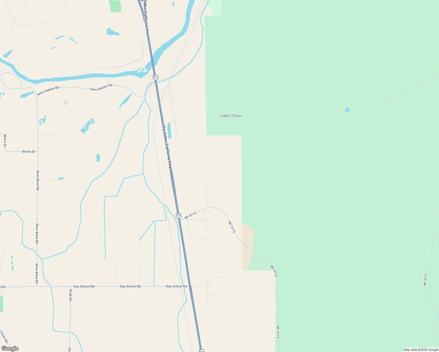 map of restaurants, bars, coffee shops, grocery stores, and more near 435 Telephone Flat Road in Chiloquin