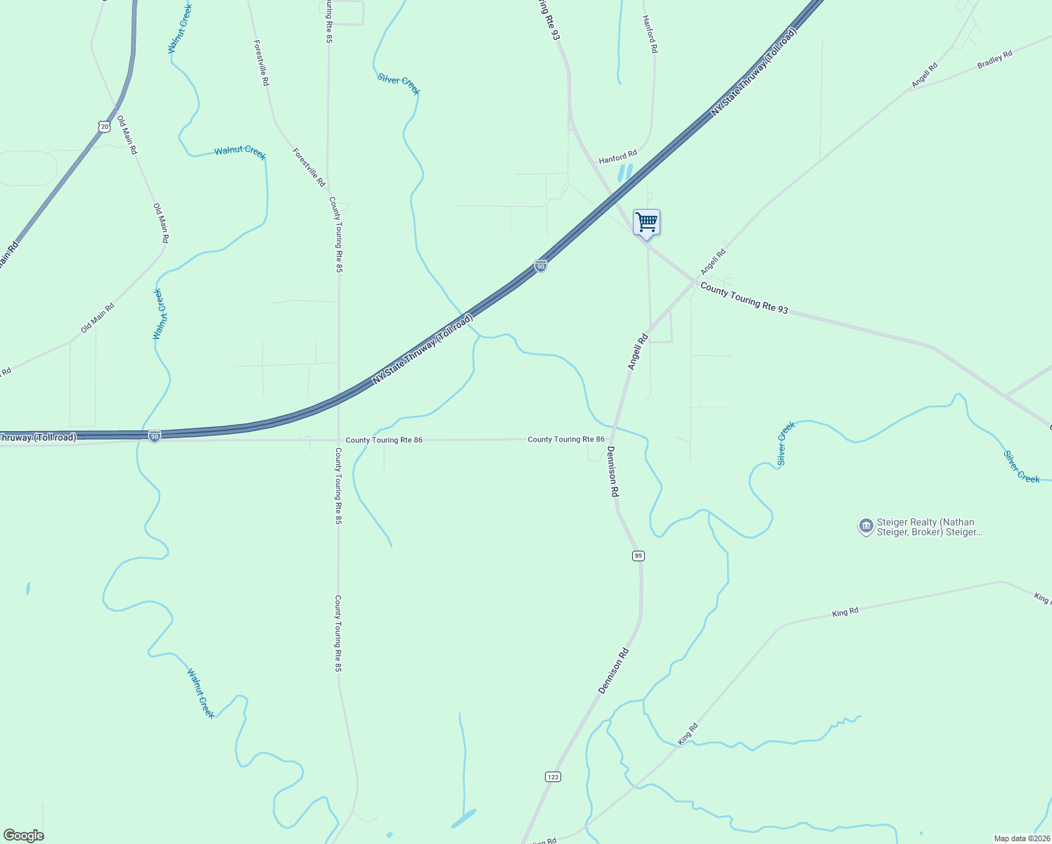 map of restaurants, bars, coffee shops, grocery stores, and more near 1306 Stebbins Road in Silver Creek