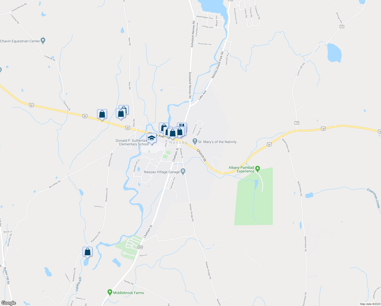 map of restaurants, bars, coffee shops, grocery stores, and more near 9 Griswold Street in Nassau