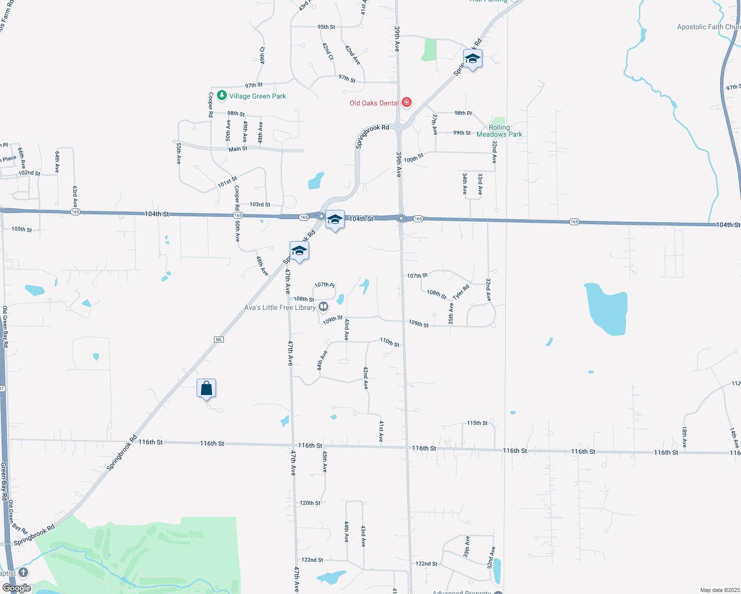 map of restaurants, bars, coffee shops, grocery stores, and more near 10800 41st Avenue in Pleasant Prairie