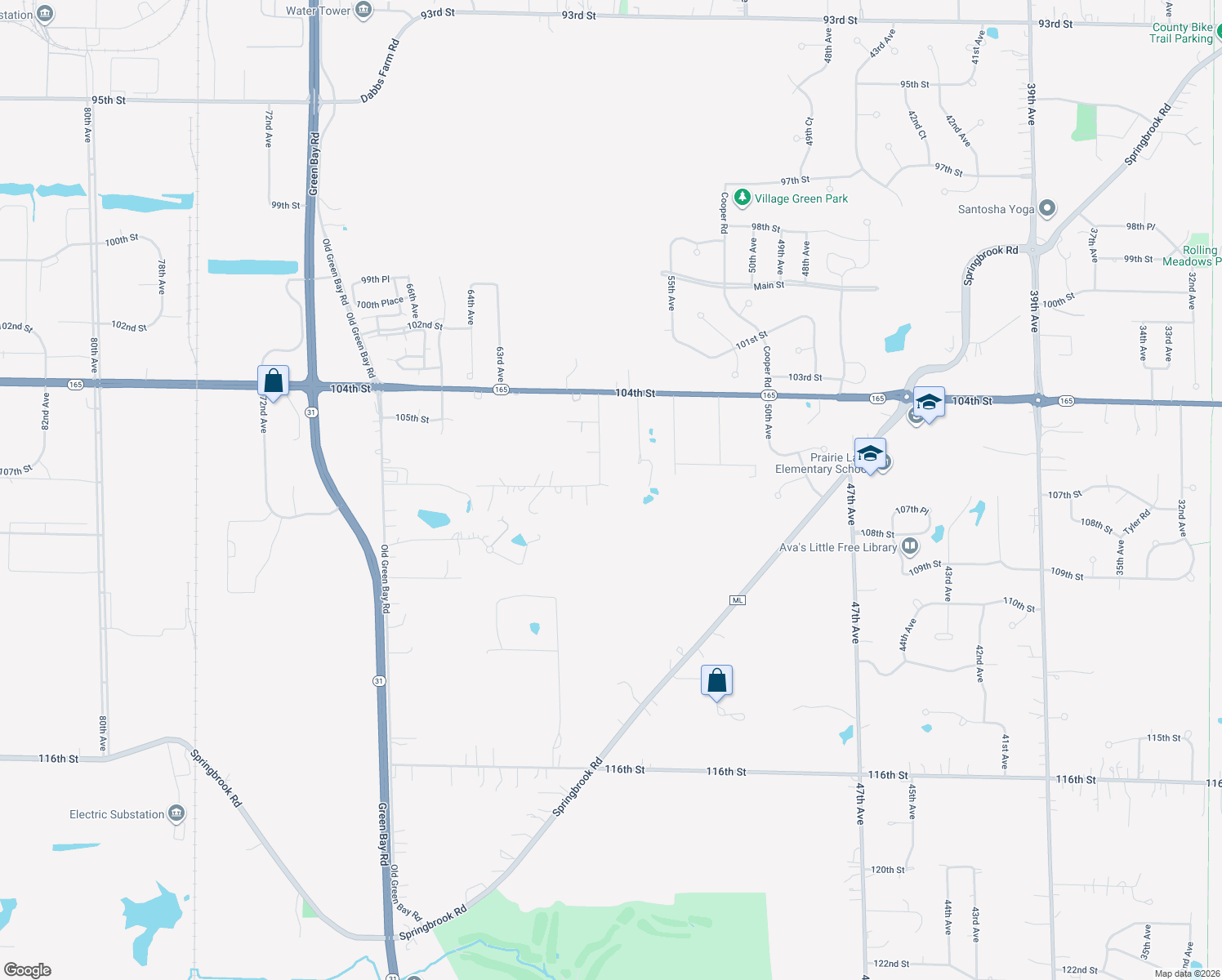 map of restaurants, bars, coffee shops, grocery stores, and more near 10635 59th Avenue in Pleasant Prairie