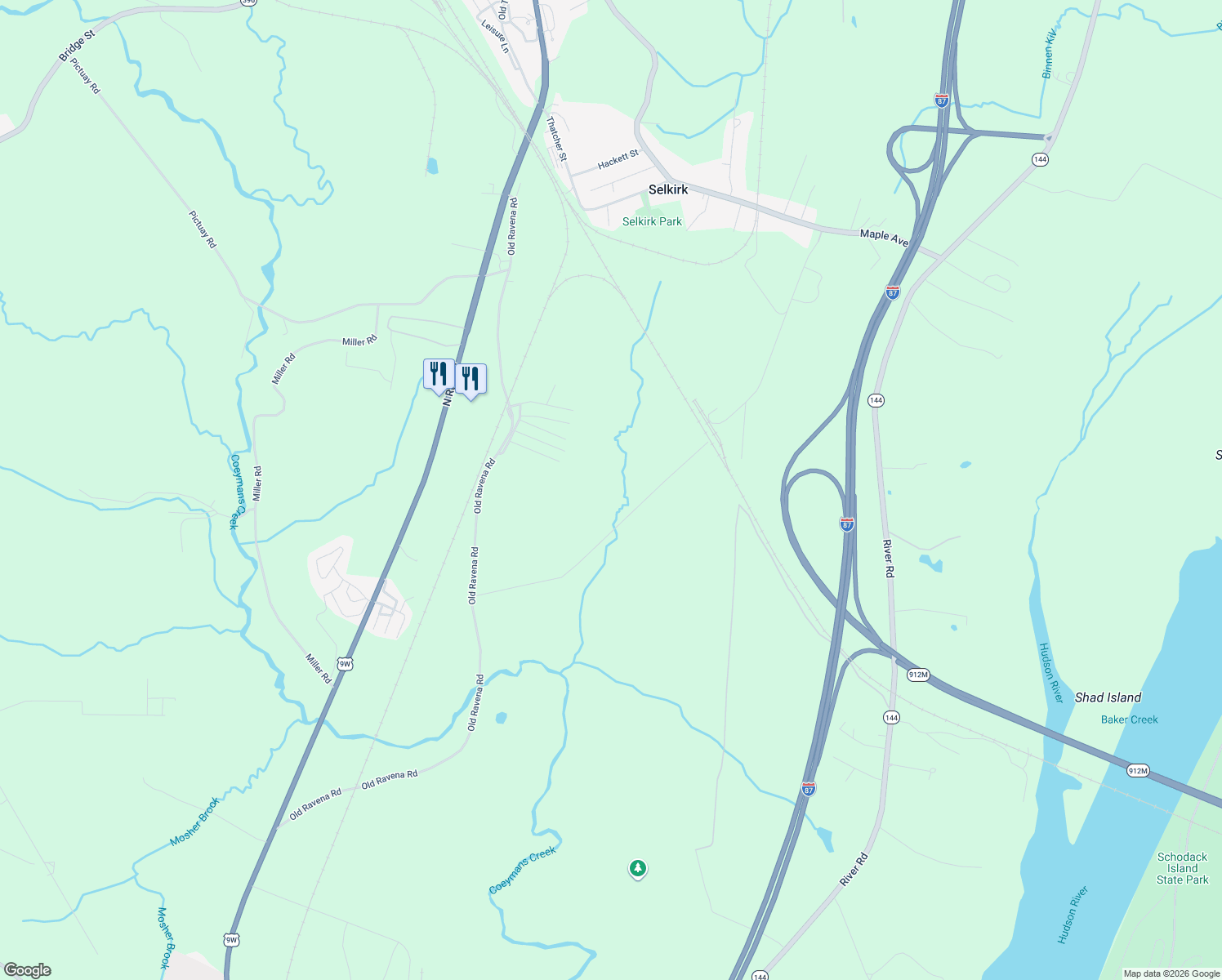 map of restaurants, bars, coffee shops, grocery stores, and more near in Selkirk