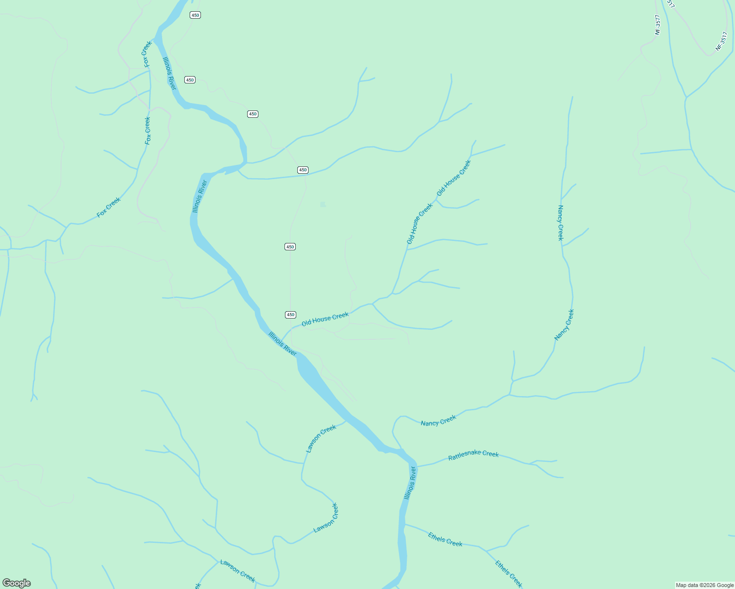 map of restaurants, bars, coffee shops, grocery stores, and more near 4580 Old House Creek Road in Agness