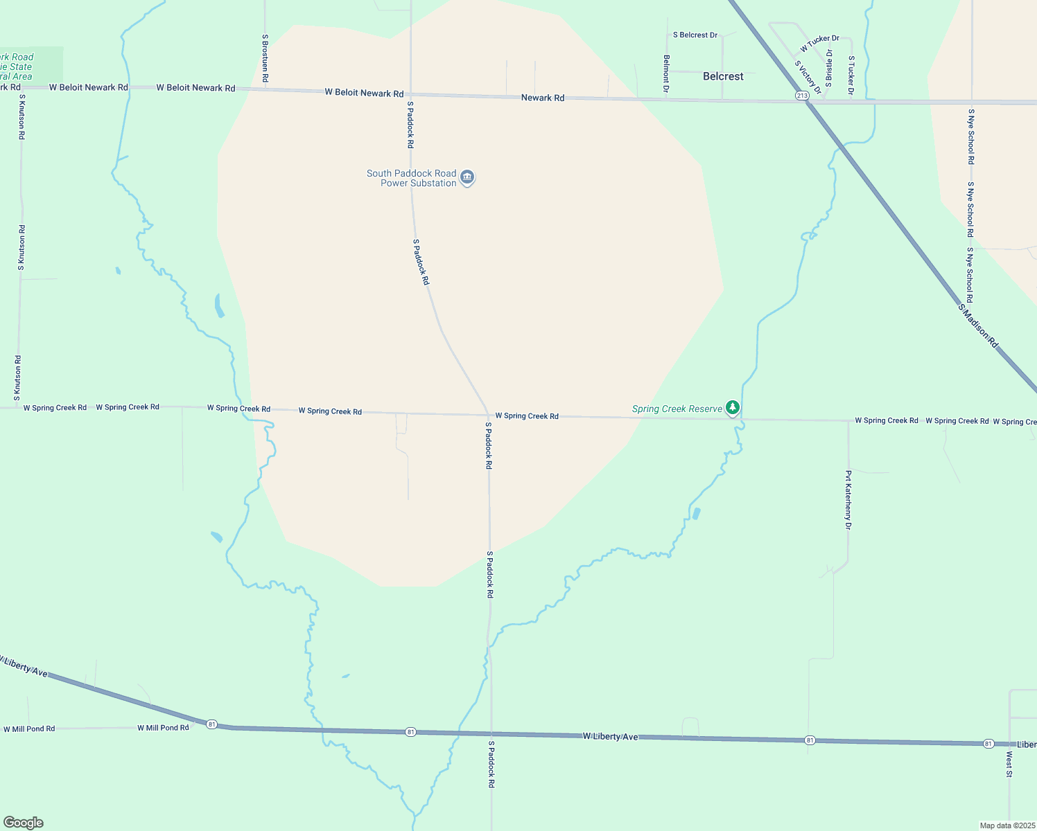 map of restaurants, bars, coffee shops, grocery stores, and more near 4815 West Spring Creek Road in Beloit