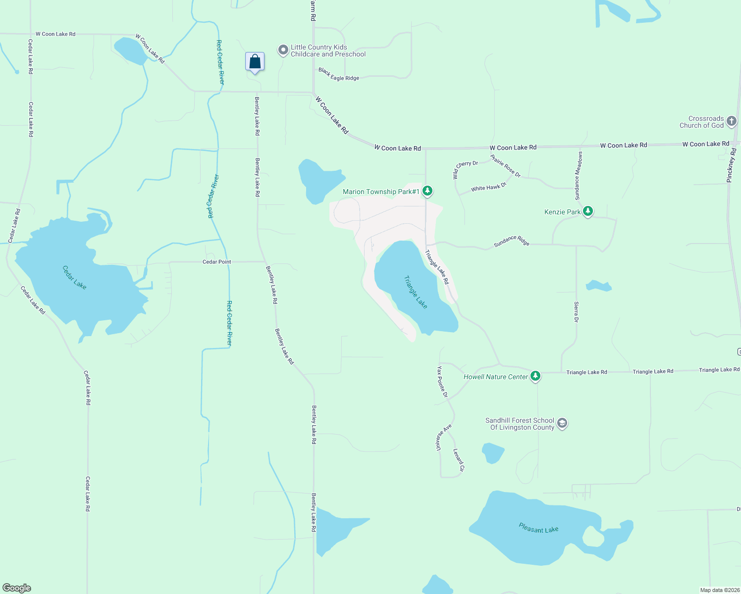 map of restaurants, bars, coffee shops, grocery stores, and more near 2853 Rubbins Rd in Howell