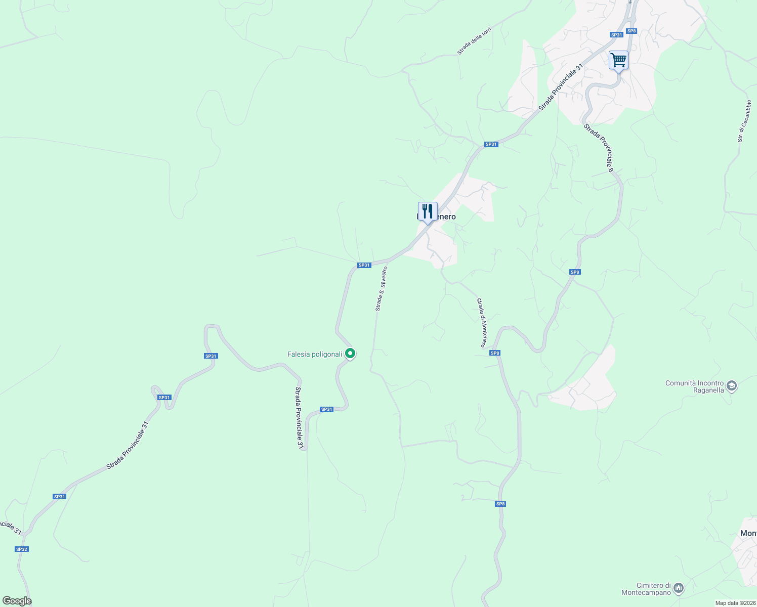 map of restaurants, bars, coffee shops, grocery stores, and more near in Province of Terni