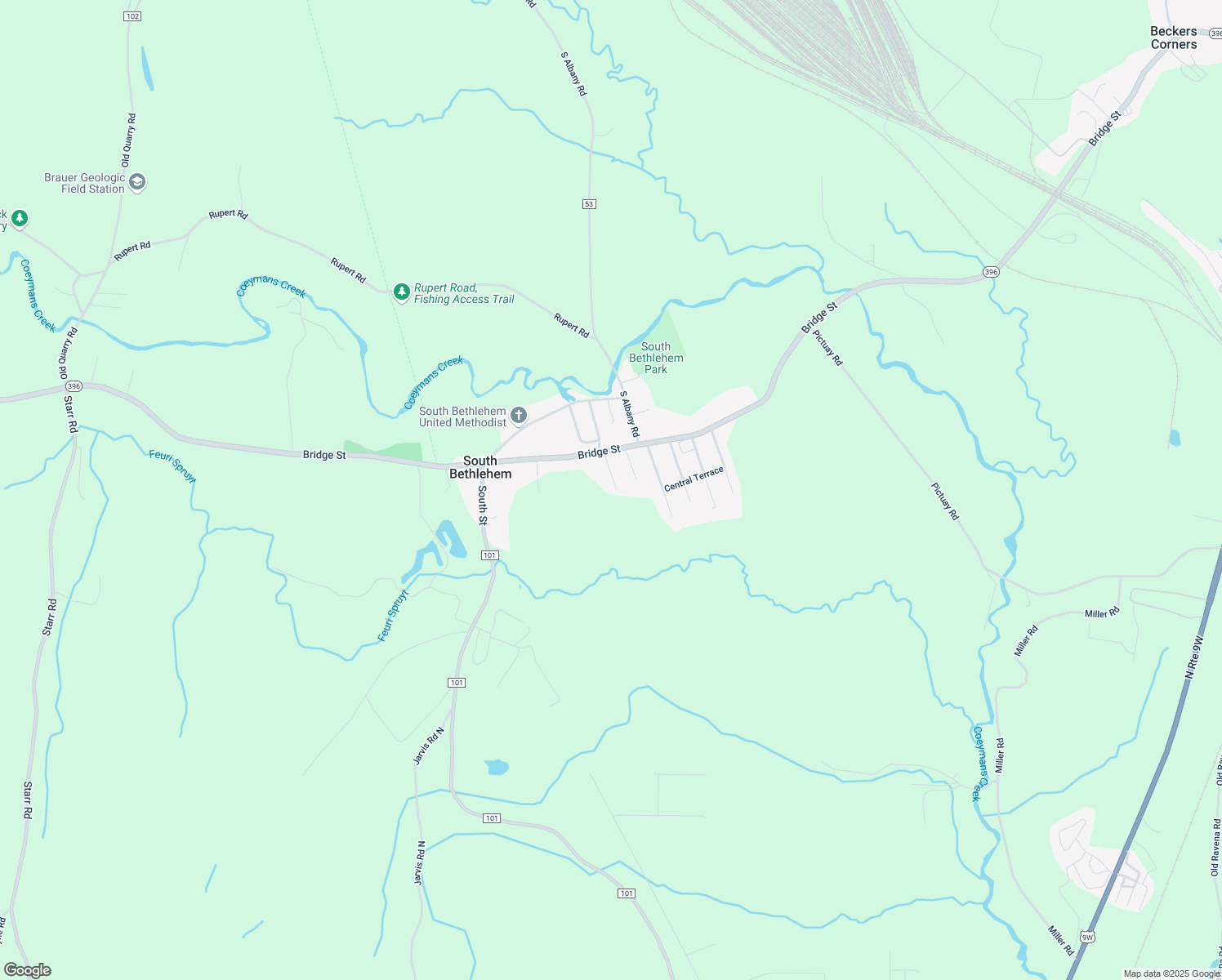 map of restaurants, bars, coffee shops, grocery stores, and more near 71 Babcock Terrace in Selkirk
