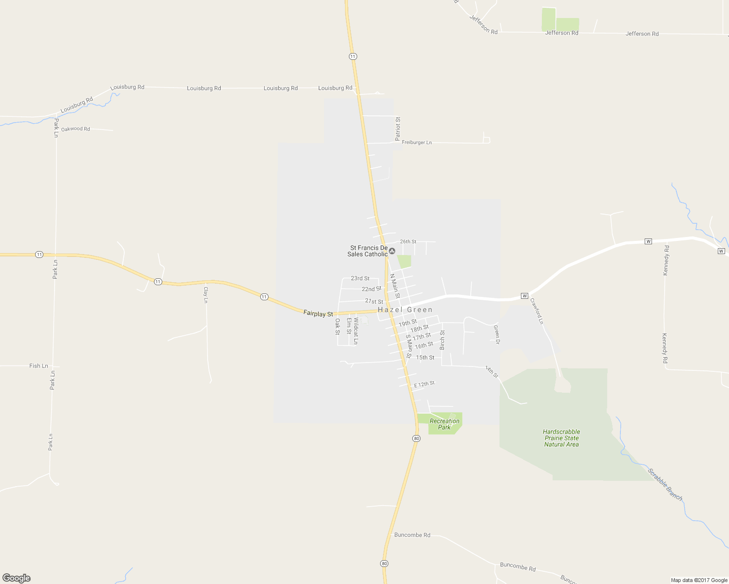 map of restaurants, bars, coffee shops, grocery stores, and more near 1405 22nd Street in Hazel Green