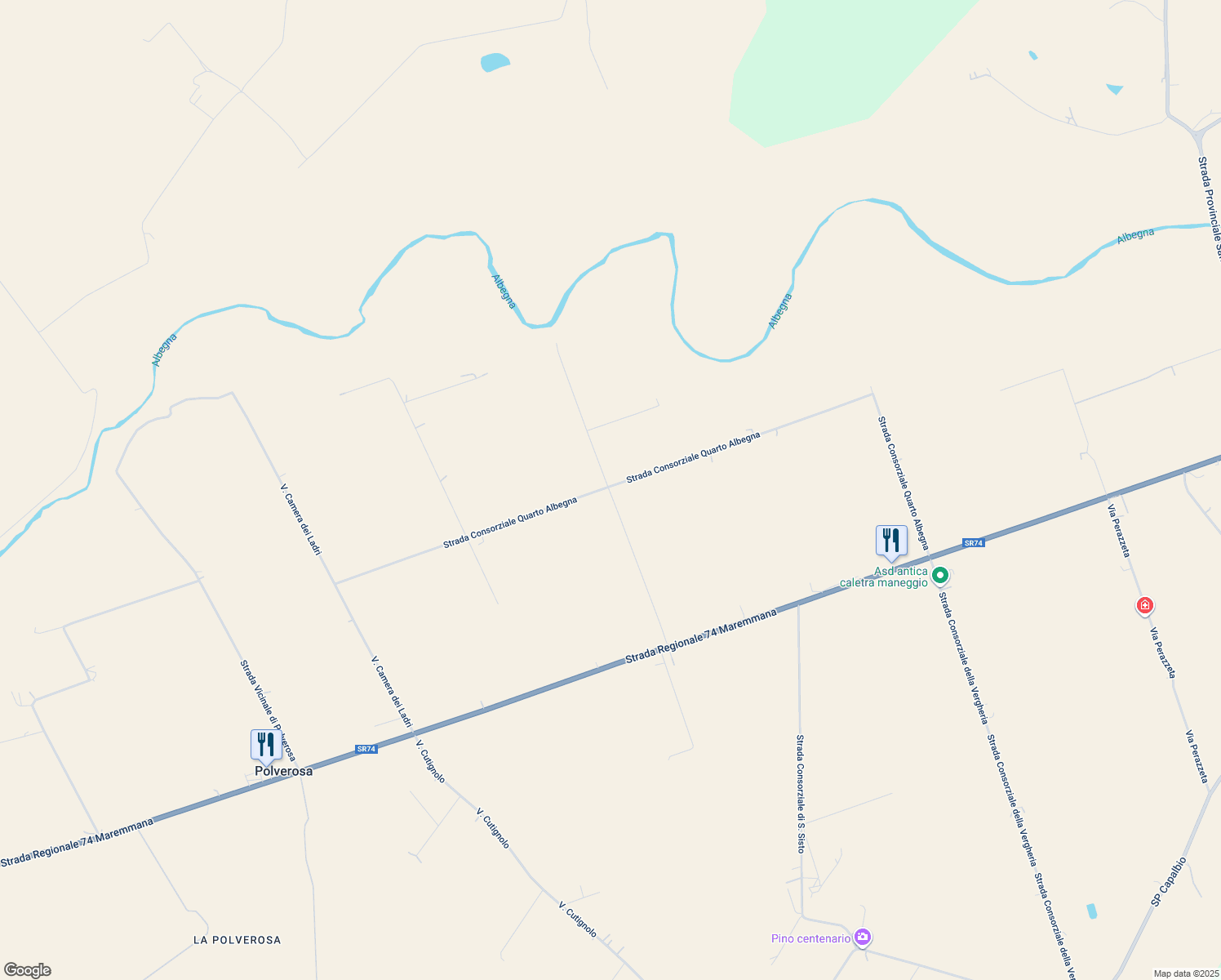 map of restaurants, bars, coffee shops, grocery stores, and more near in Grosseto