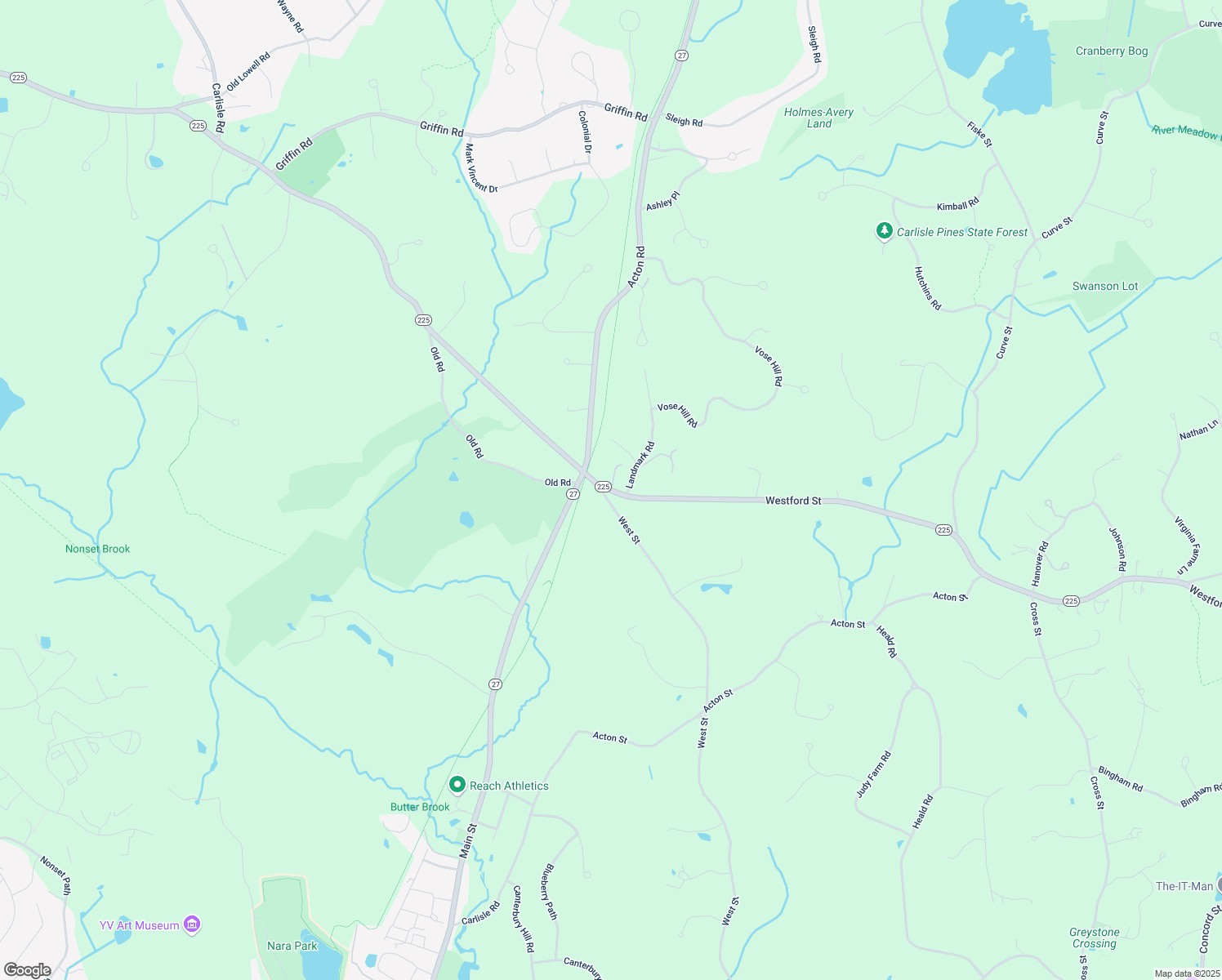map of restaurants, bars, coffee shops, grocery stores, and more near 3 Xavier Lane in Westford