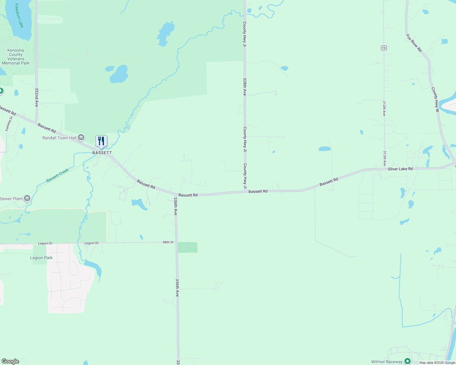 map of restaurants, bars, coffee shops, grocery stores, and more near 33016 Bassett Road in Burlington