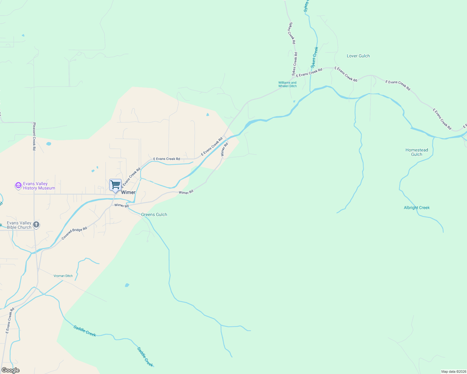 map of restaurants, bars, coffee shops, grocery stores, and more near 9820 East Evans Creek Road in Rogue River