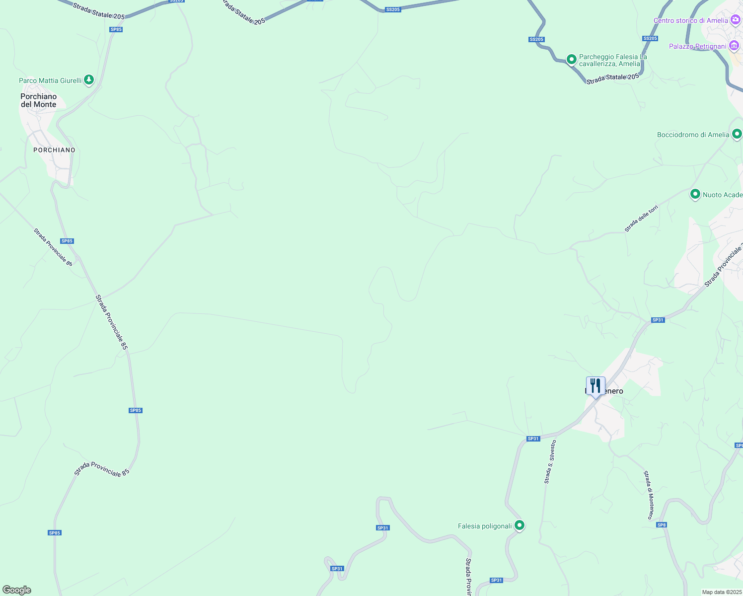 map of restaurants, bars, coffee shops, grocery stores, and more near 5 Strada di Spiccalonto in Provincia di Terni