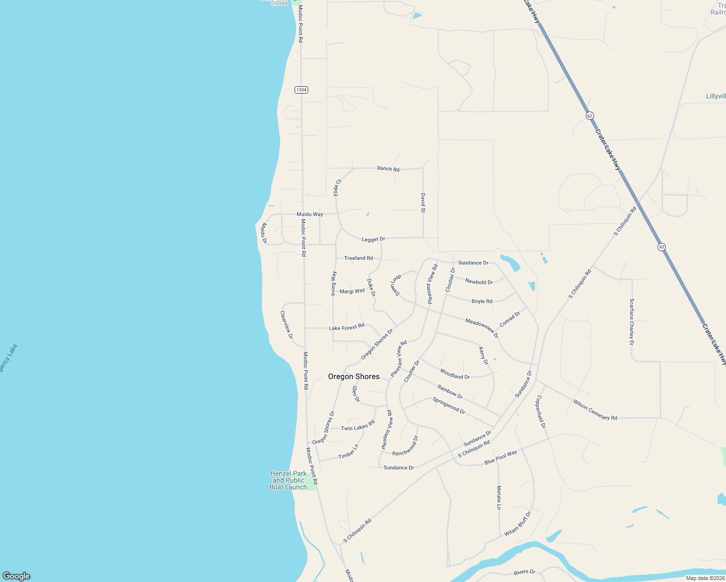 map of restaurants, bars, coffee shops, grocery stores, and more near 3105 Margi Way in Chiloquin