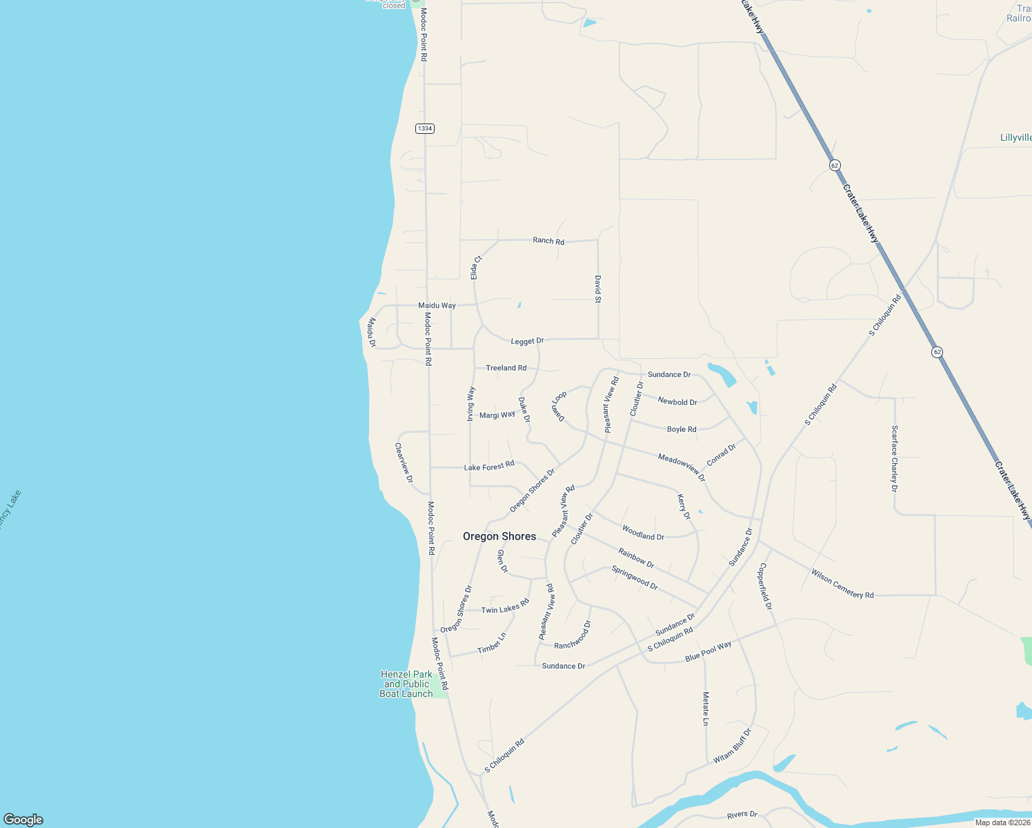 map of restaurants, bars, coffee shops, grocery stores, and more near 3105 Margi Way in Chiloquin