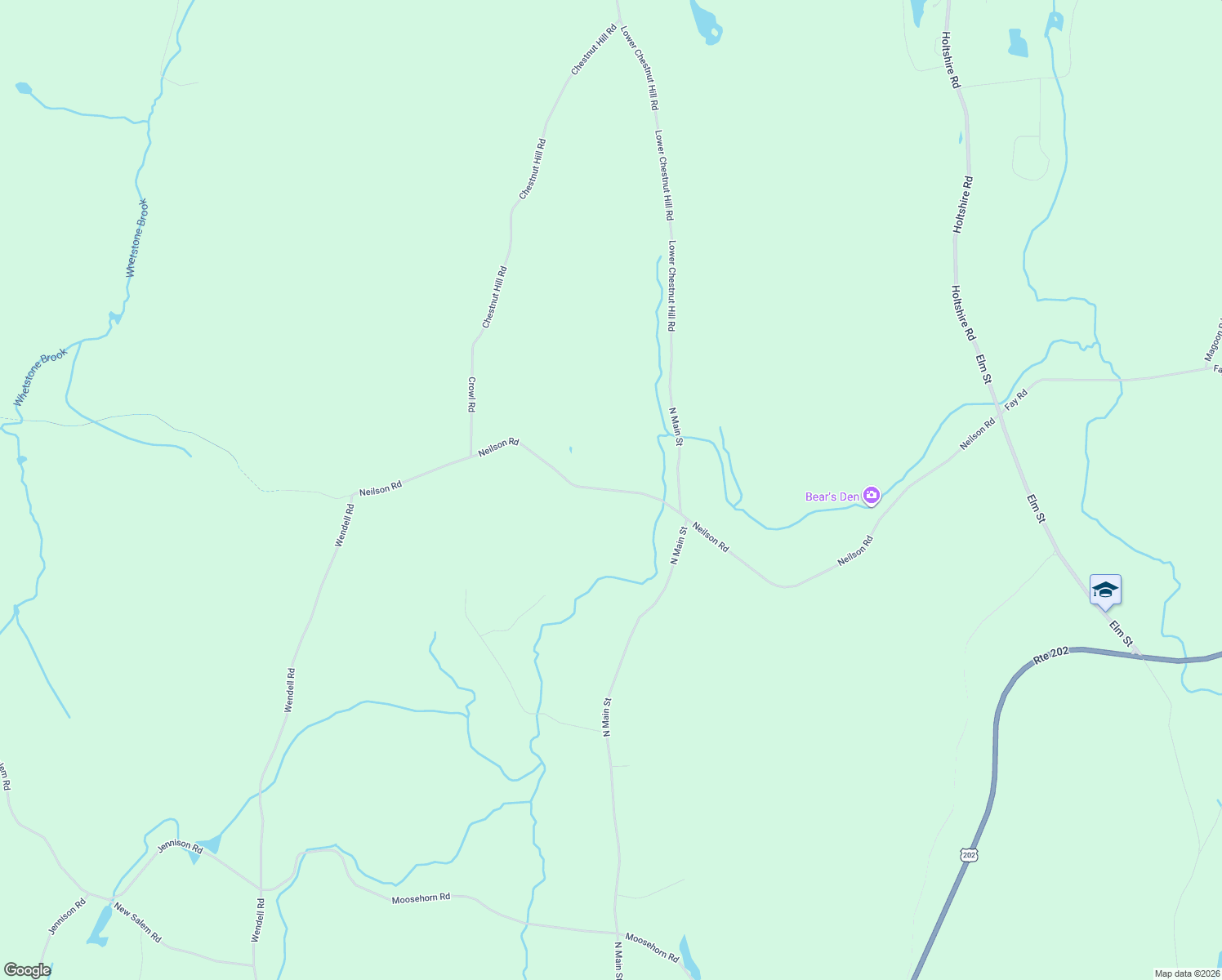 map of restaurants, bars, coffee shops, grocery stores, and more near 142 Neilson Rd in New Salem