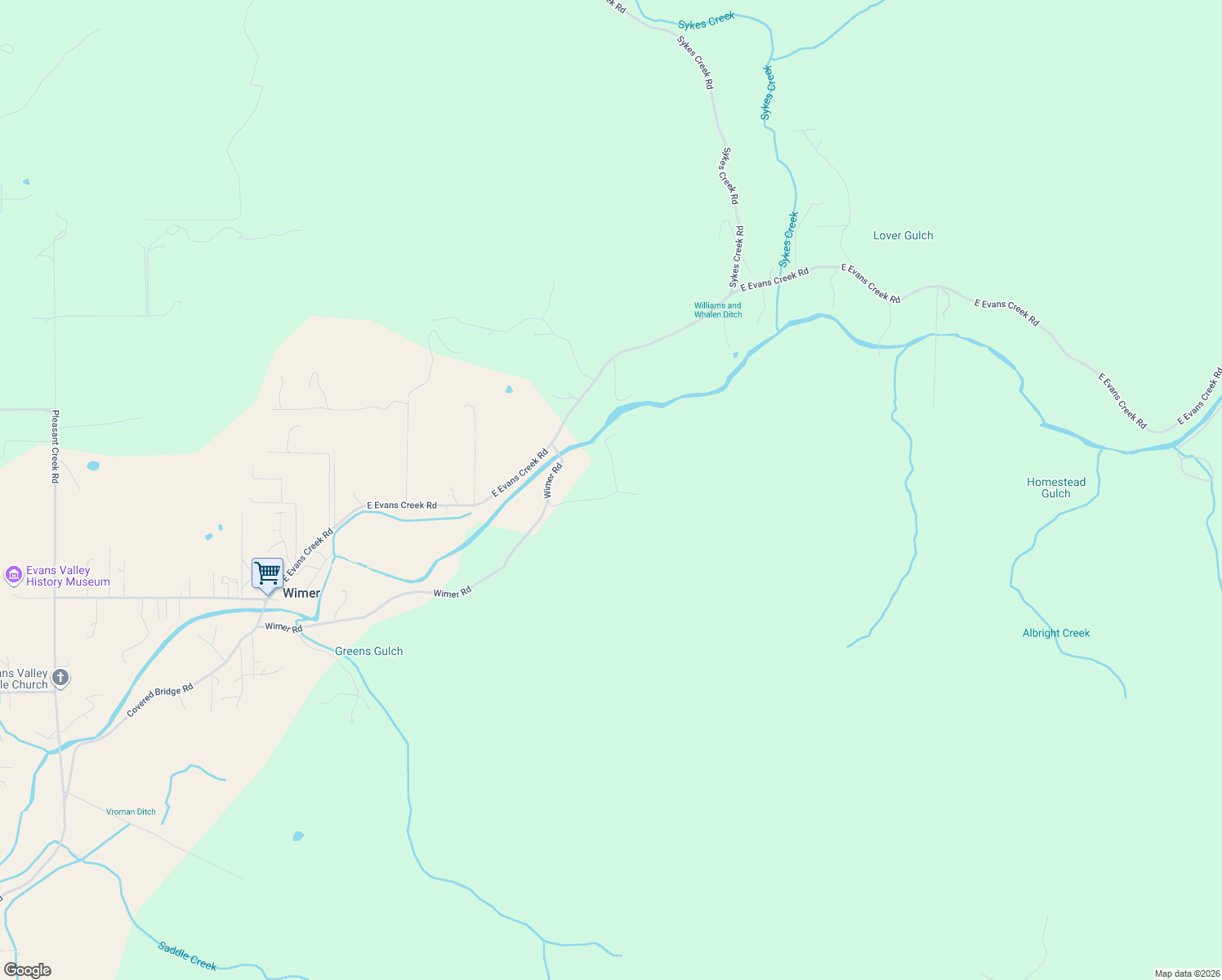 map of restaurants, bars, coffee shops, grocery stores, and more near 9820 East Evans Creek Road in Rogue River