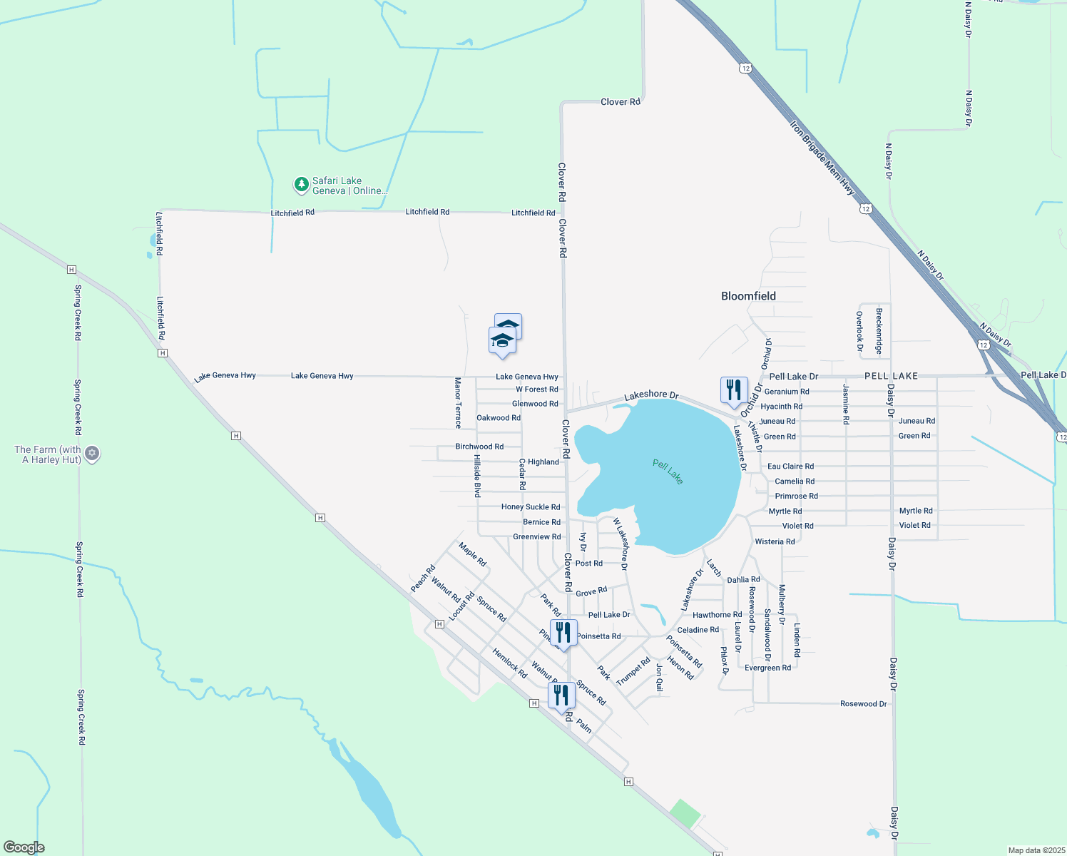 N1452 Cedar Road, Pell Lake WI Walk Score