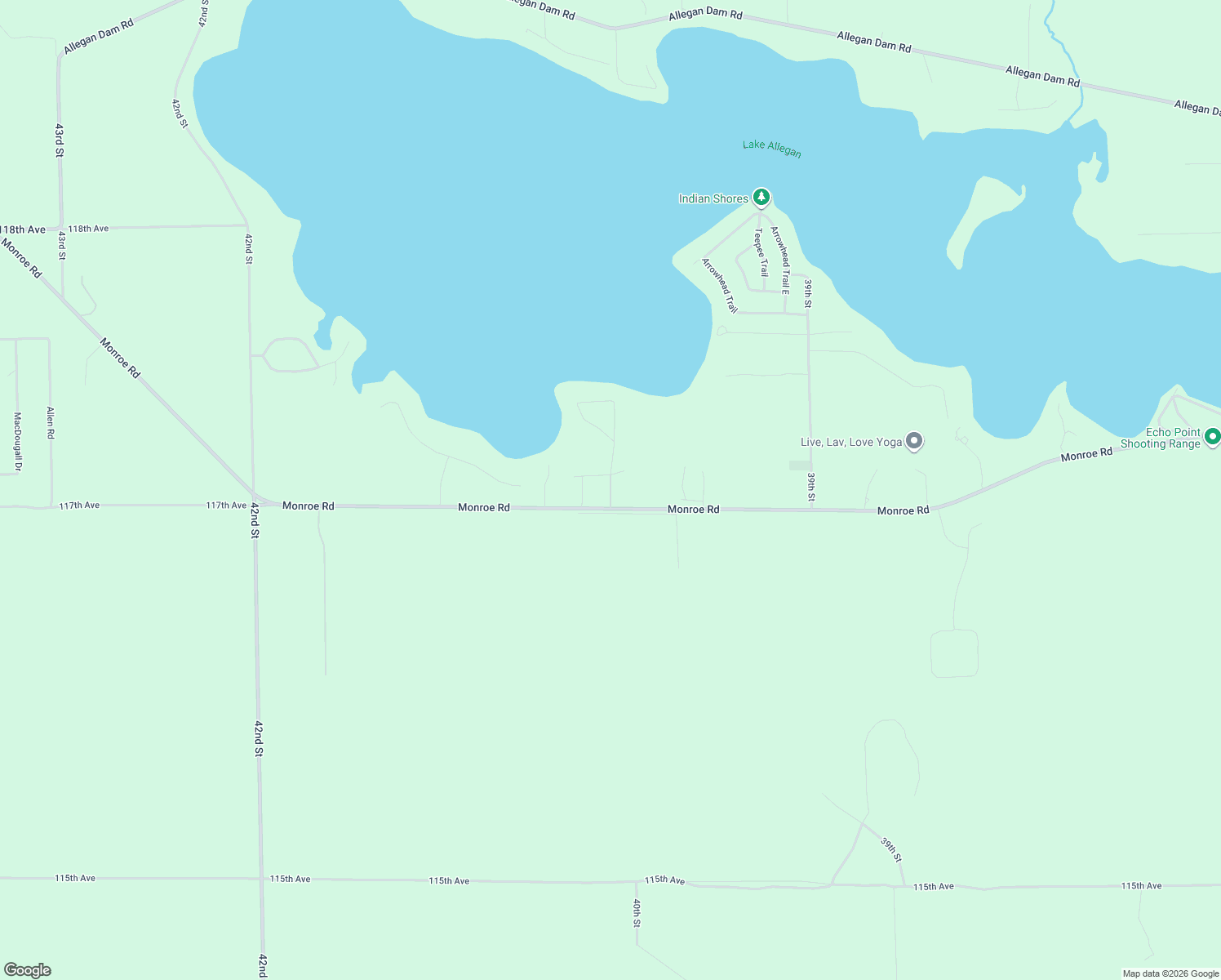 map of restaurants, bars, coffee shops, grocery stores, and more near 1749 Tom Nolan Road in Allegan