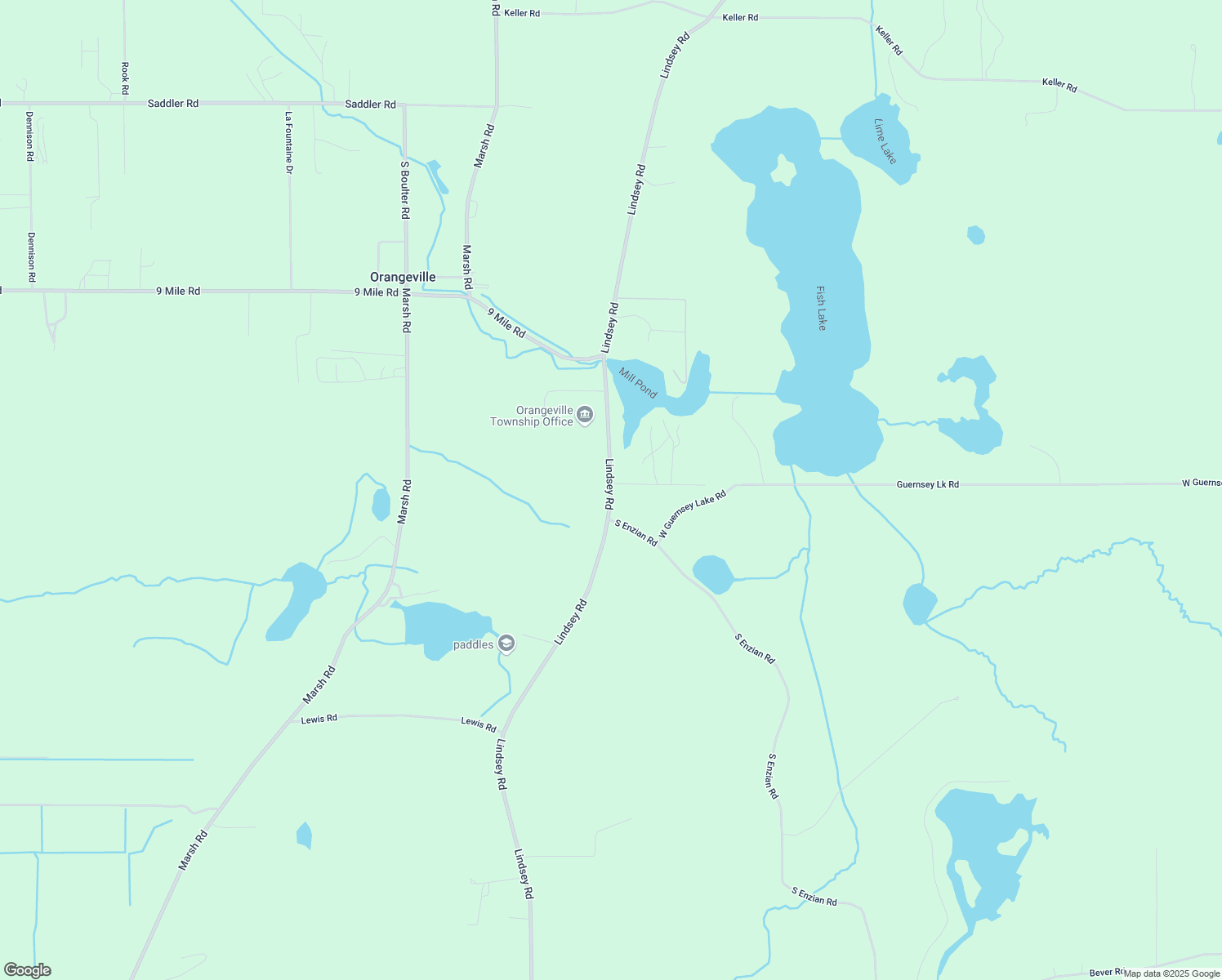 map of restaurants, bars, coffee shops, grocery stores, and more near 7475 Lindsey Road in Plainwell