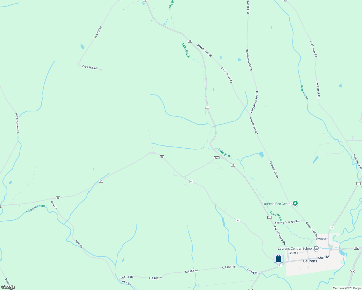 map of restaurants, bars, coffee shops, grocery stores, and more near 1870 County Highway 10 in Laurens