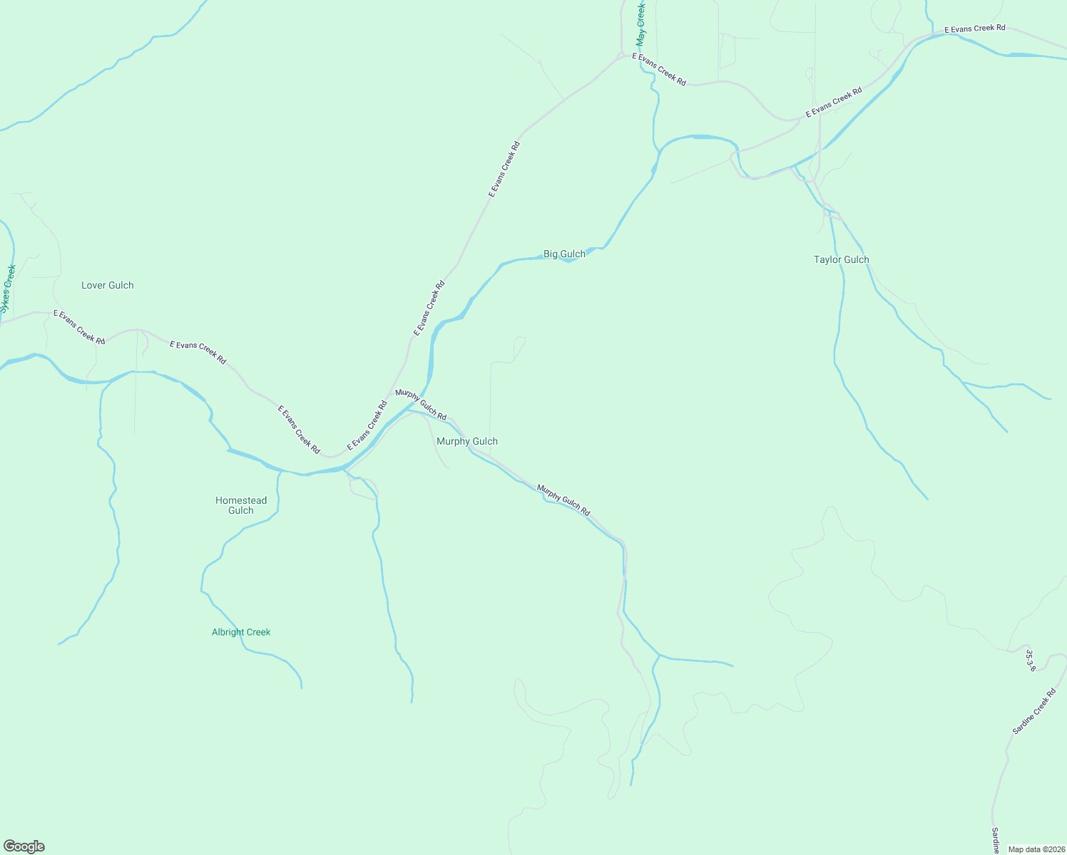 map of restaurants, bars, coffee shops, grocery stores, and more near 427 Murphy Gulch Road in Rogue River