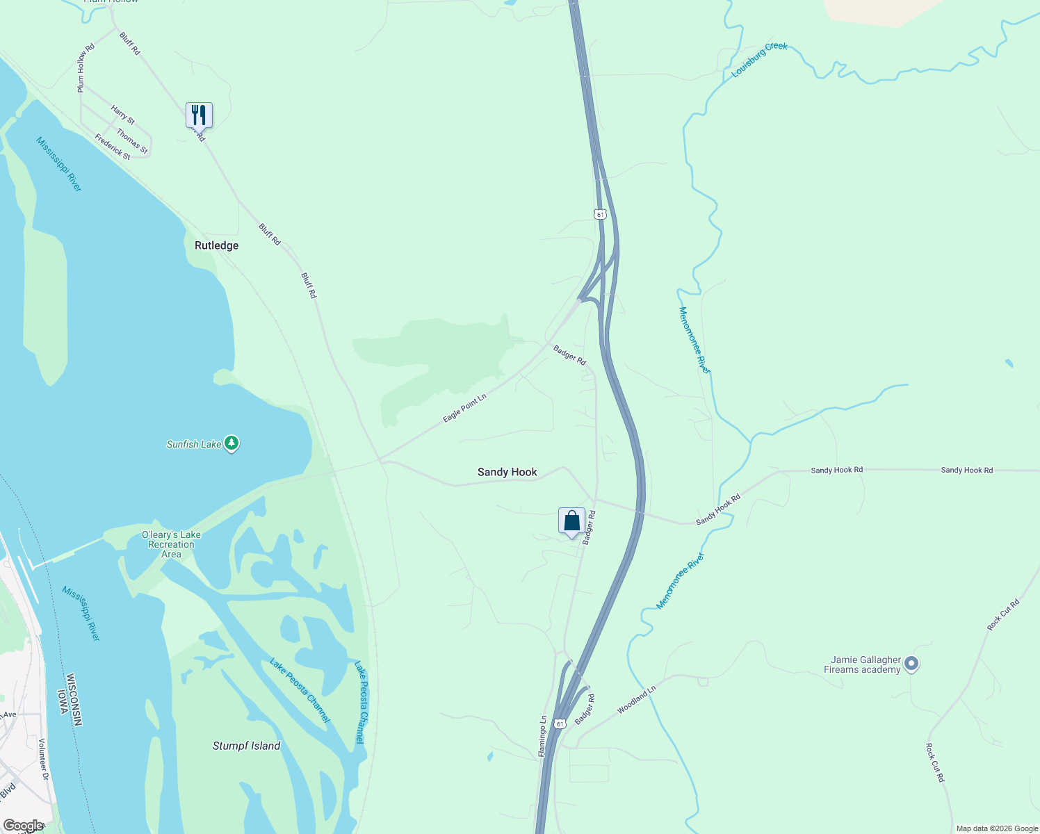 map of restaurants, bars, coffee shops, grocery stores, and more near 4021 Braellan Lane in Hazel Green