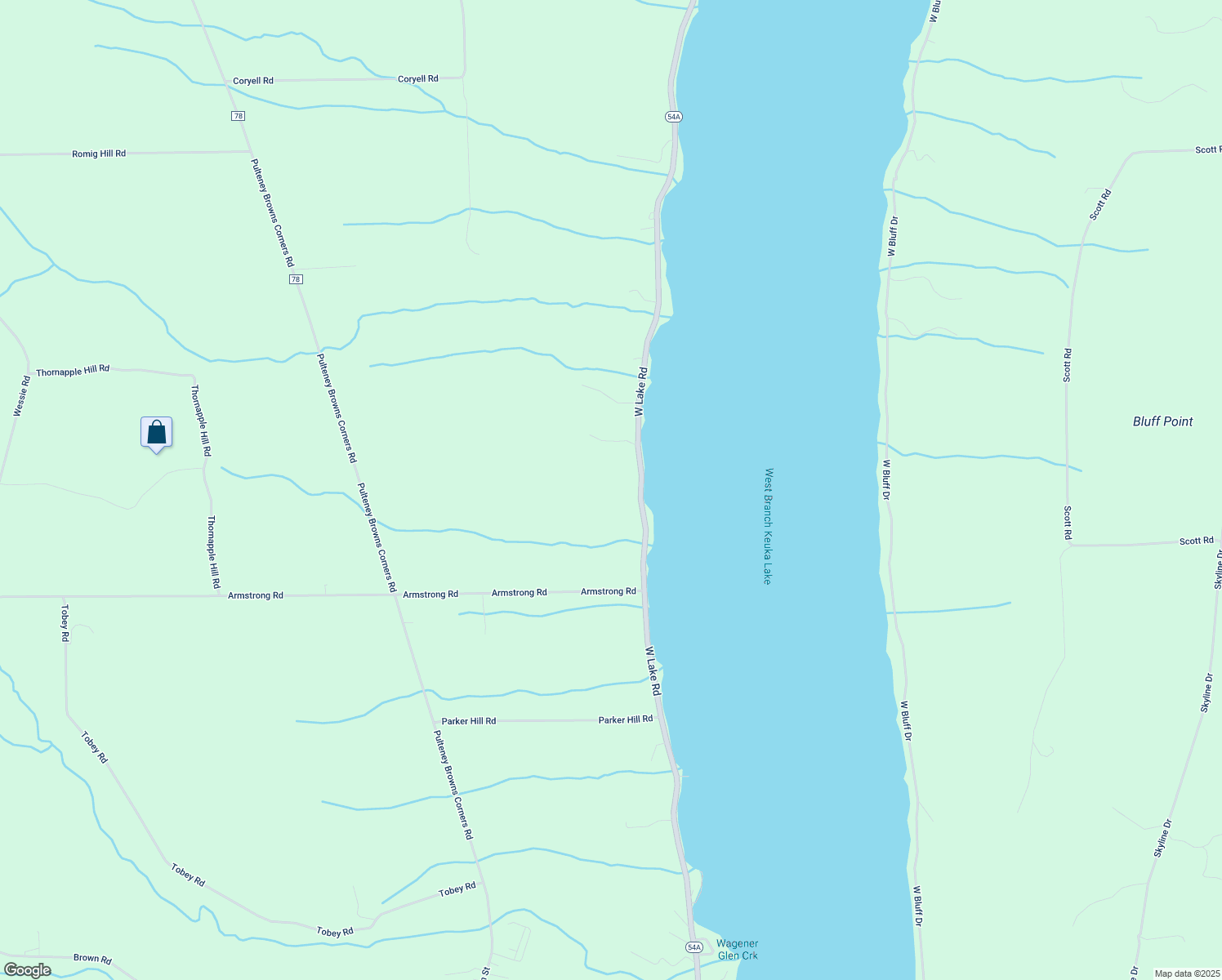map of restaurants, bars, coffee shops, grocery stores, and more near 15620 Mountain Rise Drive in Branchport