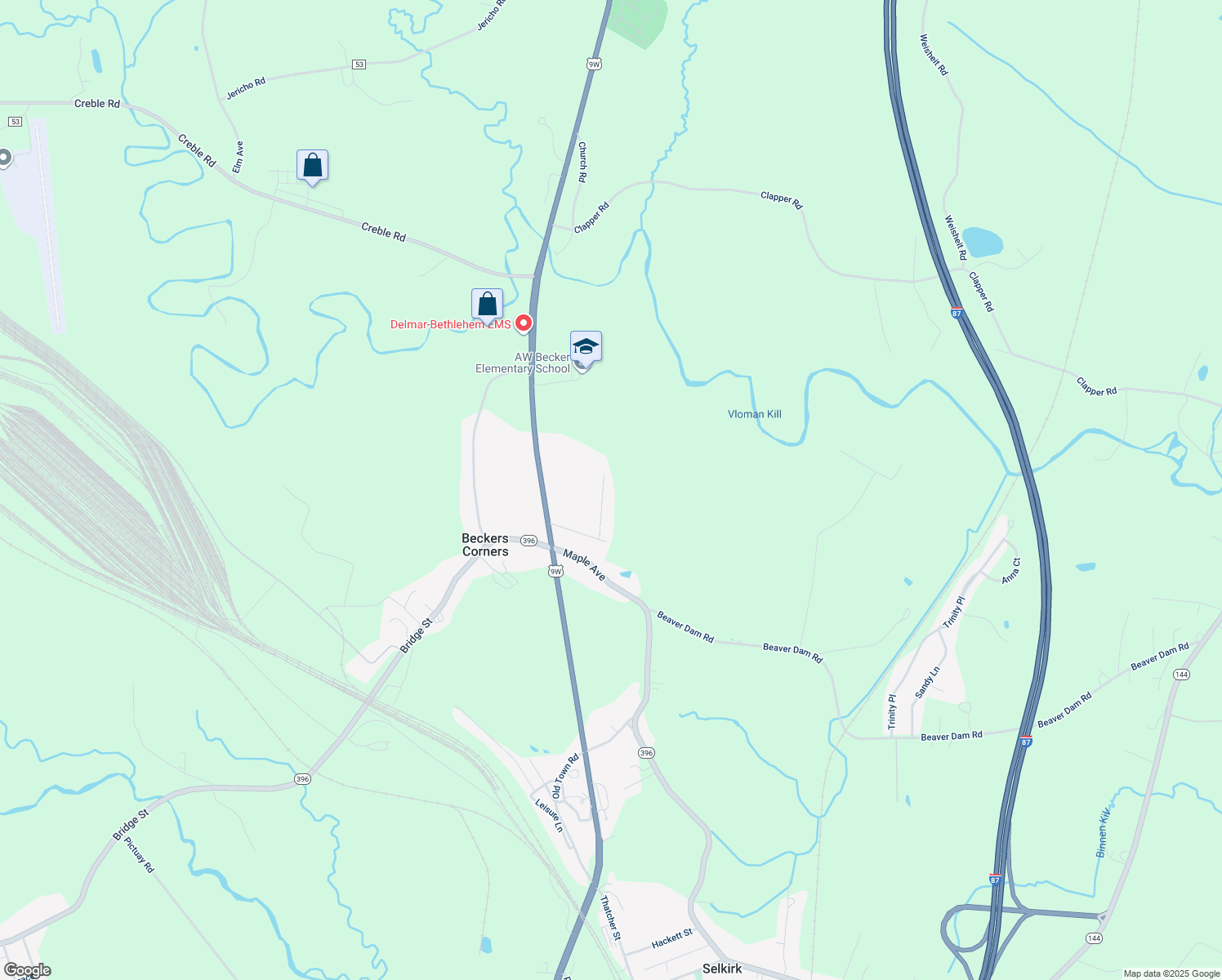 map of restaurants, bars, coffee shops, grocery stores, and more near 29 Neil Blvd in Selkirk