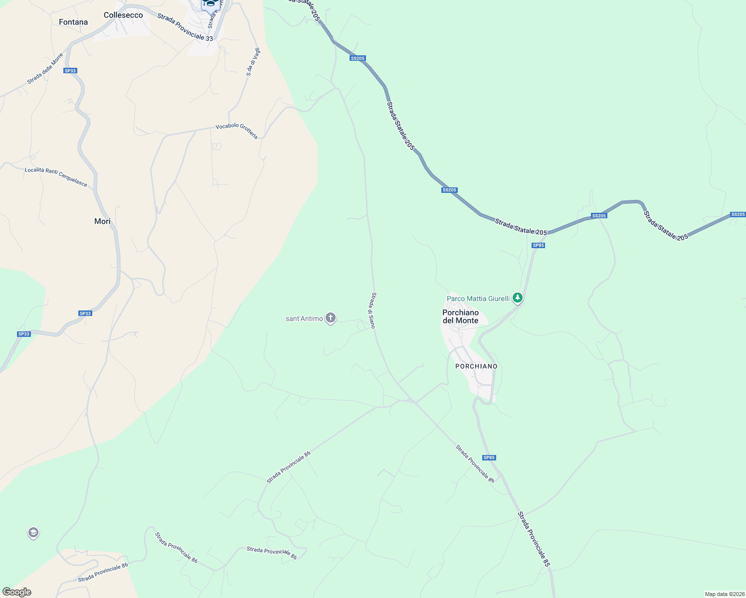 map of restaurants, bars, coffee shops, grocery stores, and more near 5 Strada di Siano in Provincia di Terni